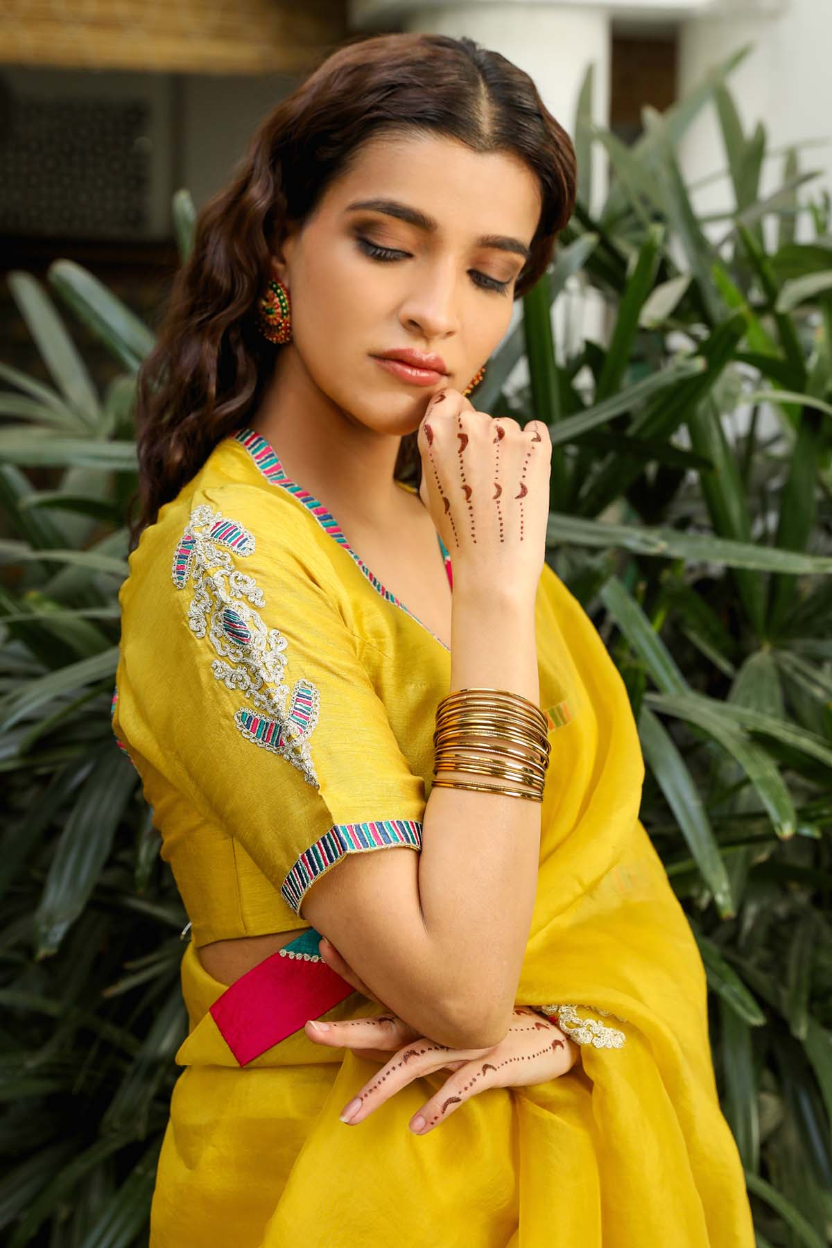 Yellow Resham & Zari Saree