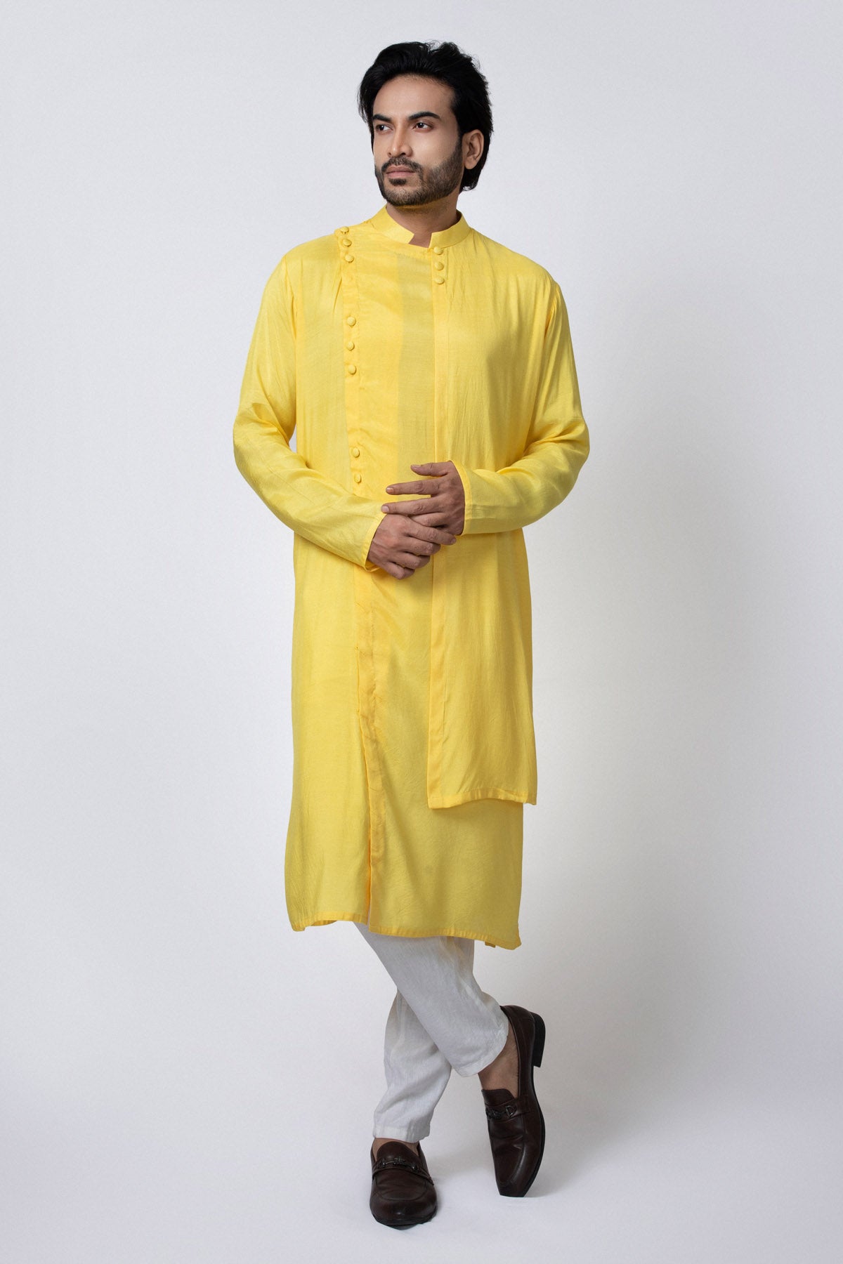 Yellow Stylish Layer Kurta Set