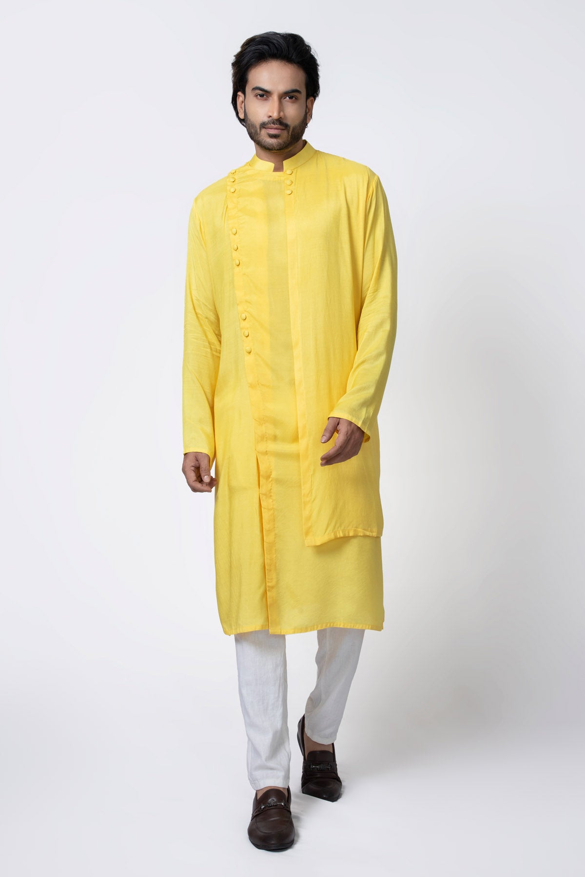 Yellow Stylish Layer Kurta Set