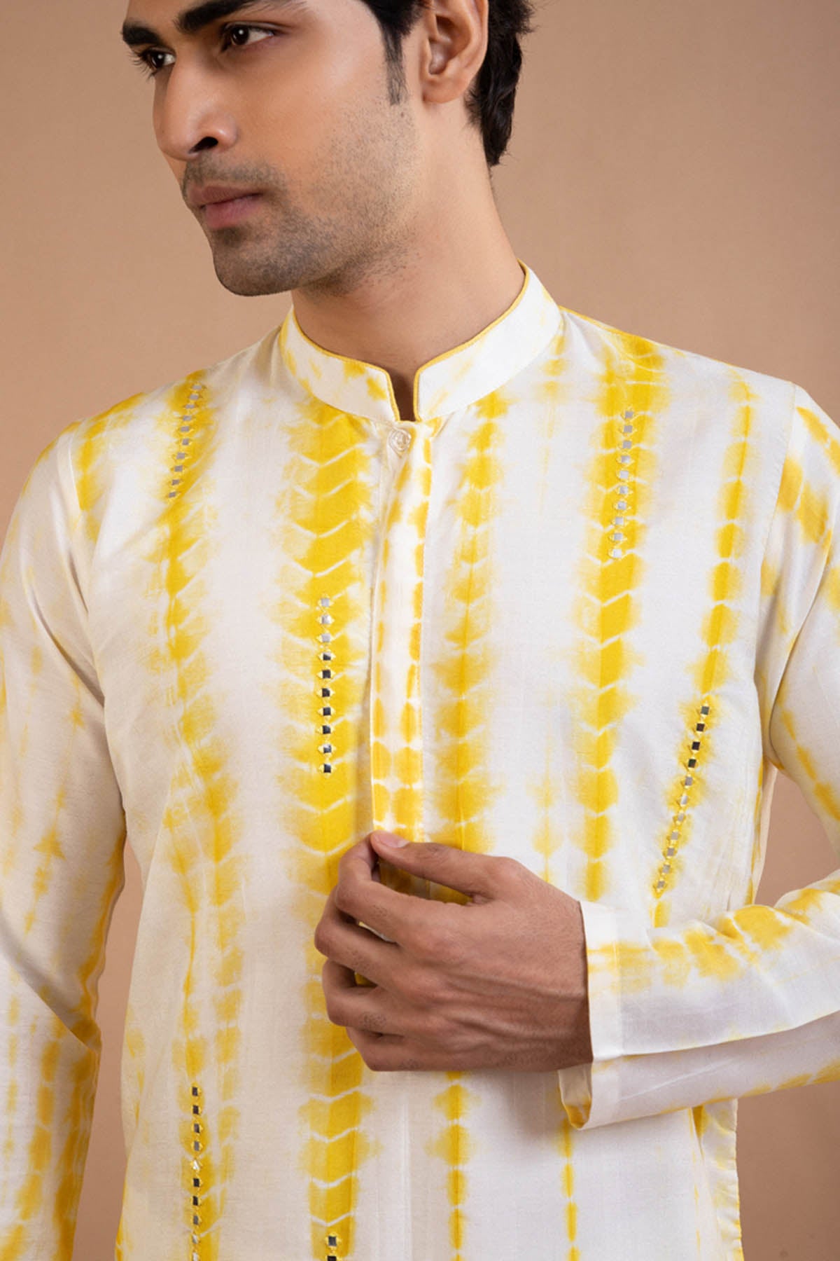 Yellow Tie & Dye Kurta Set