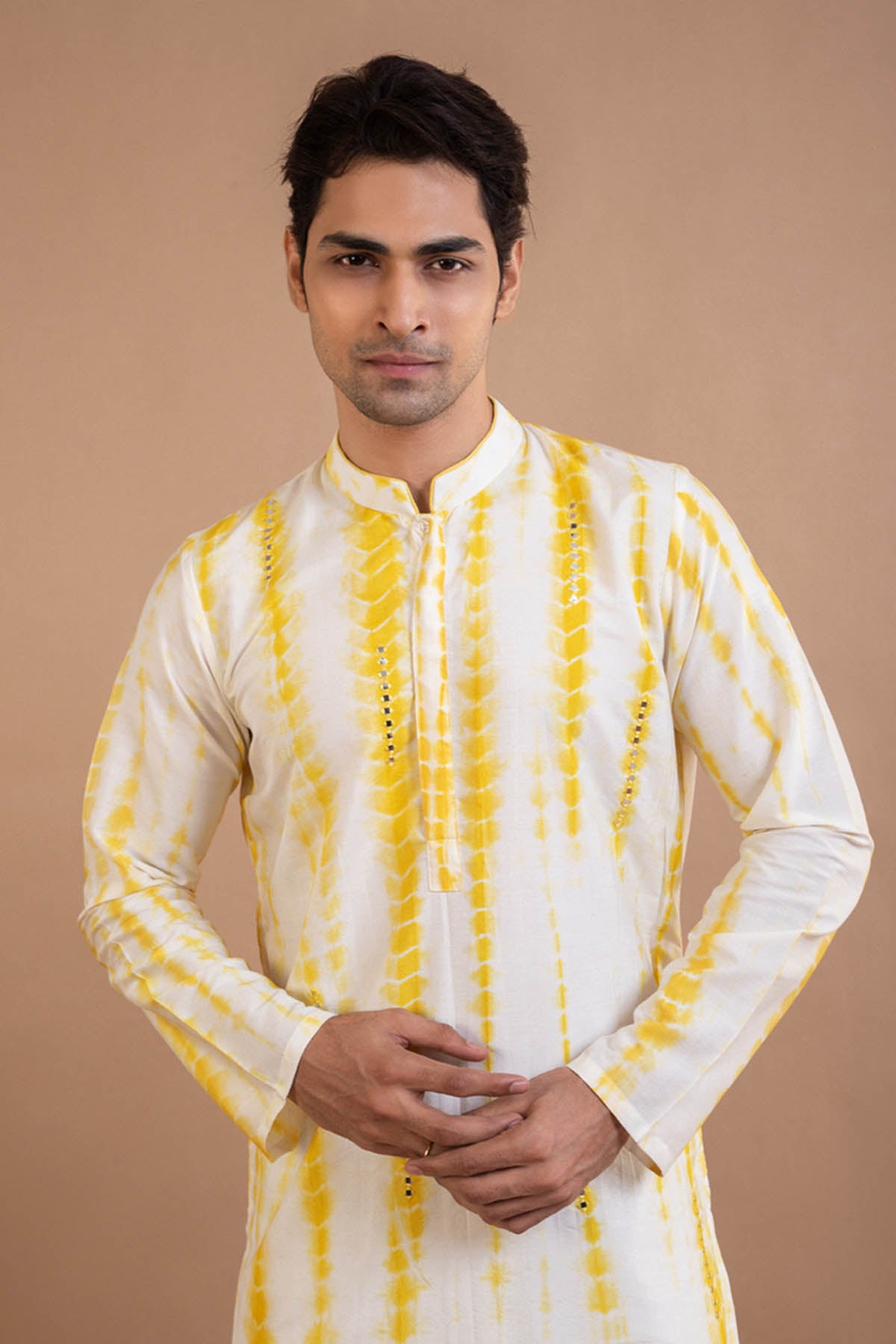 Yellow Tie & Dye Kurta Set