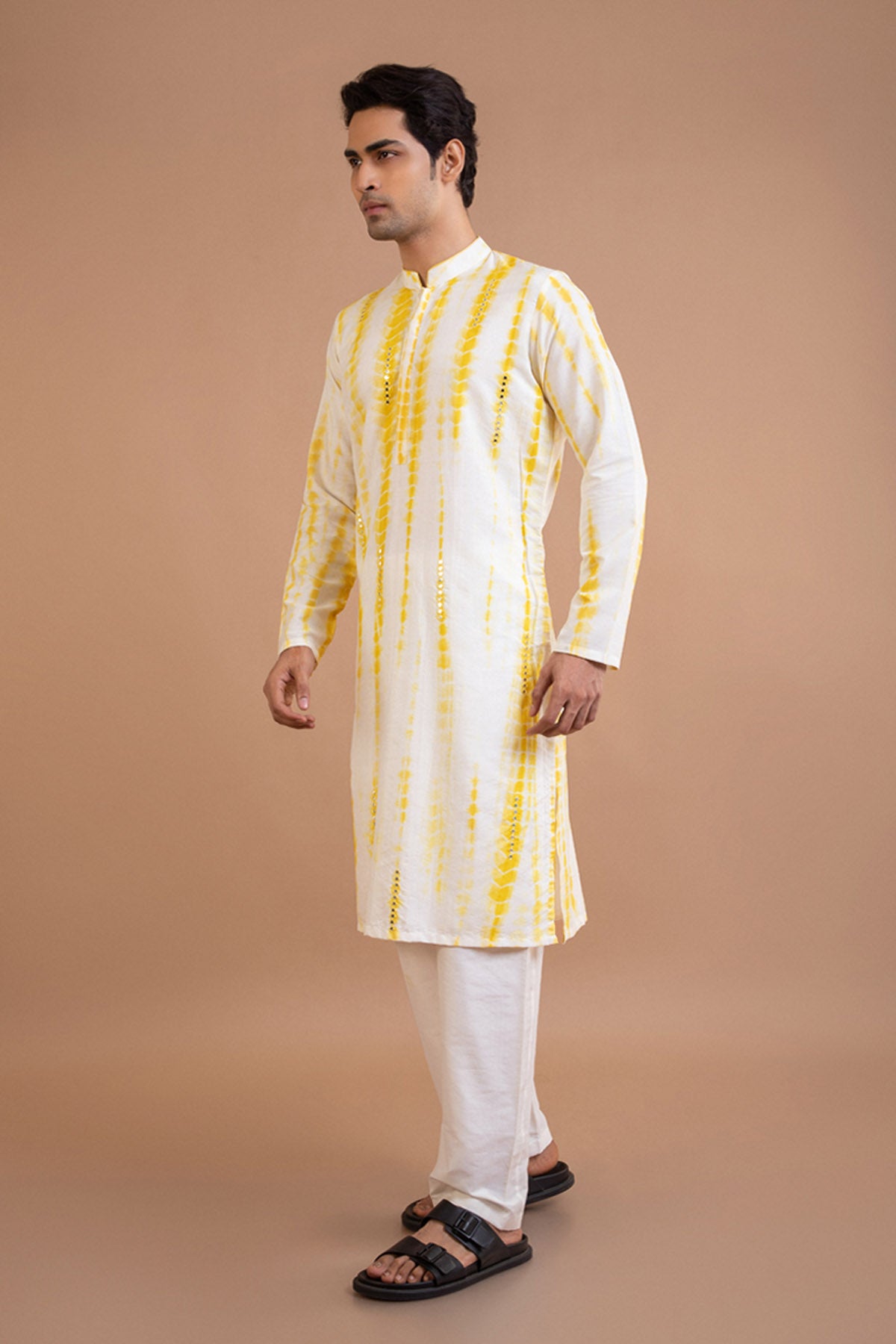 Yellow Tie & Dye Kurta Set