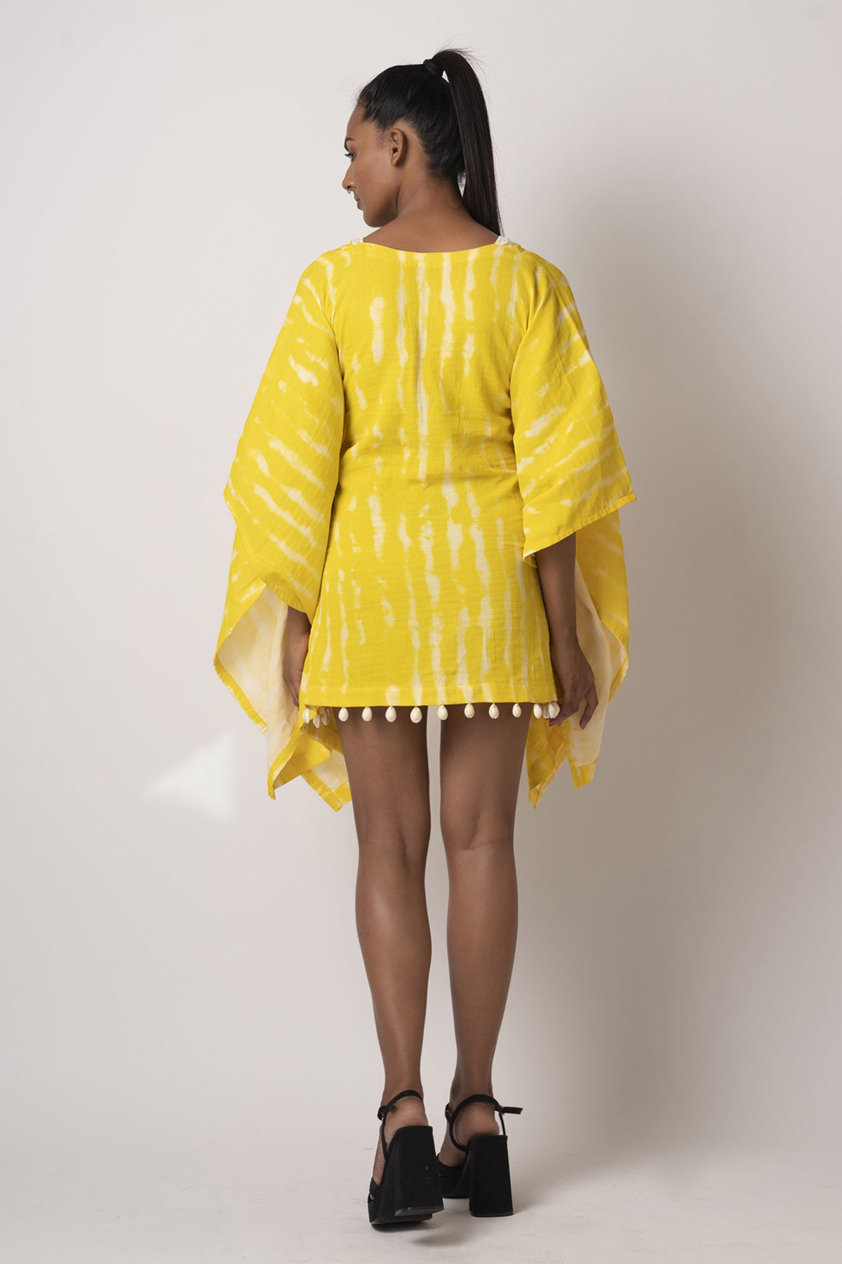 Yellow Tie & Dye Print Kaftan