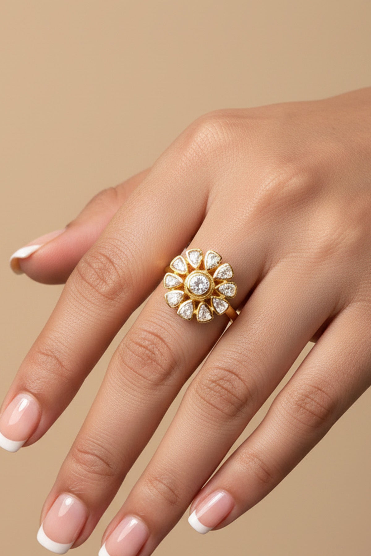 Buy Yellow 925 Silver Floral Ring Set for women by Sica online available at scrollnshops