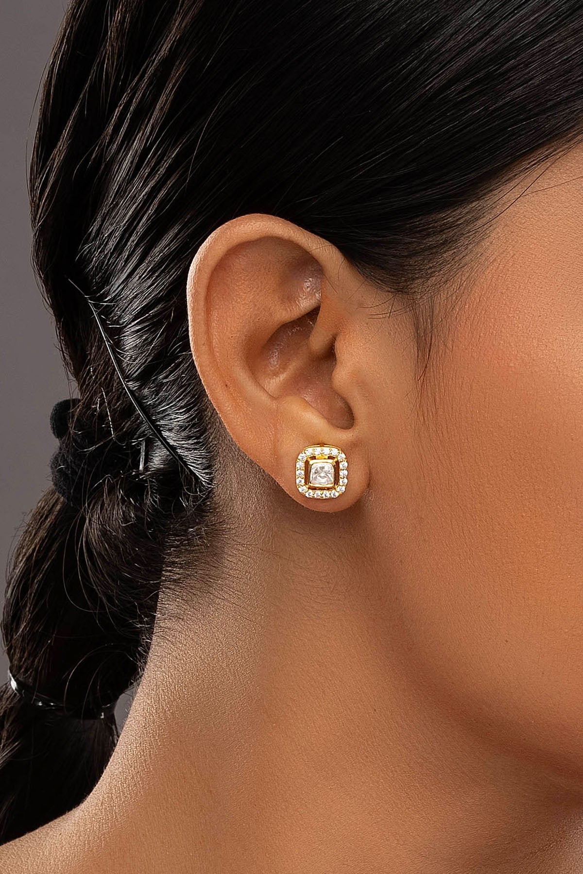 Buy Yellow 925 Silver Polki Earring for women by Sica online available at scrollnshops