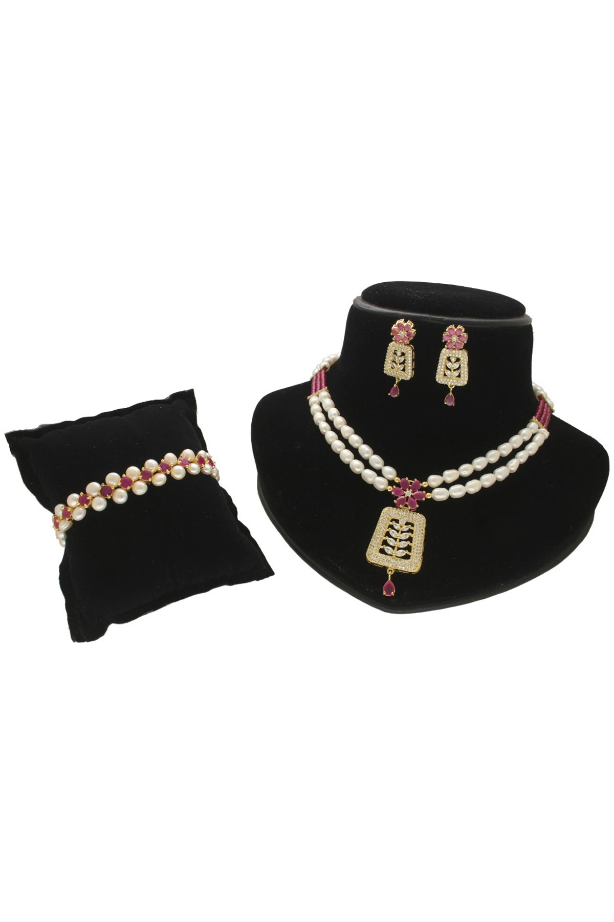 Yellow Alloy Pearls Jewellery