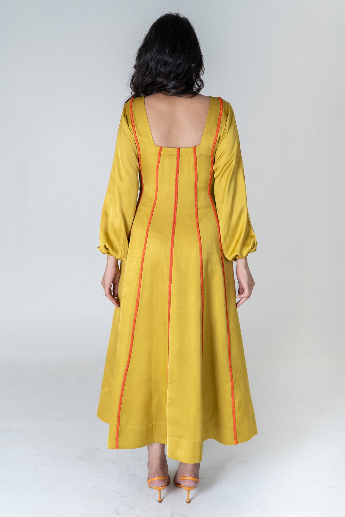 orange and yellow striped dress Short striped dress