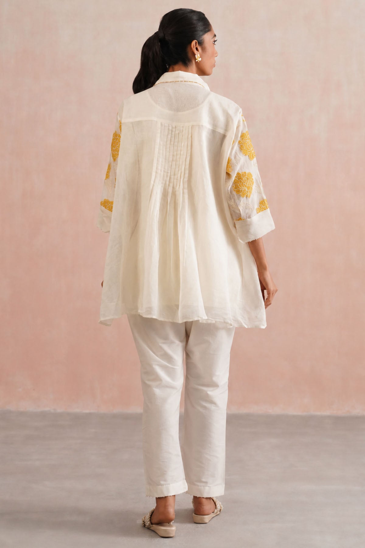 Yellow Applique Kurta & Pants