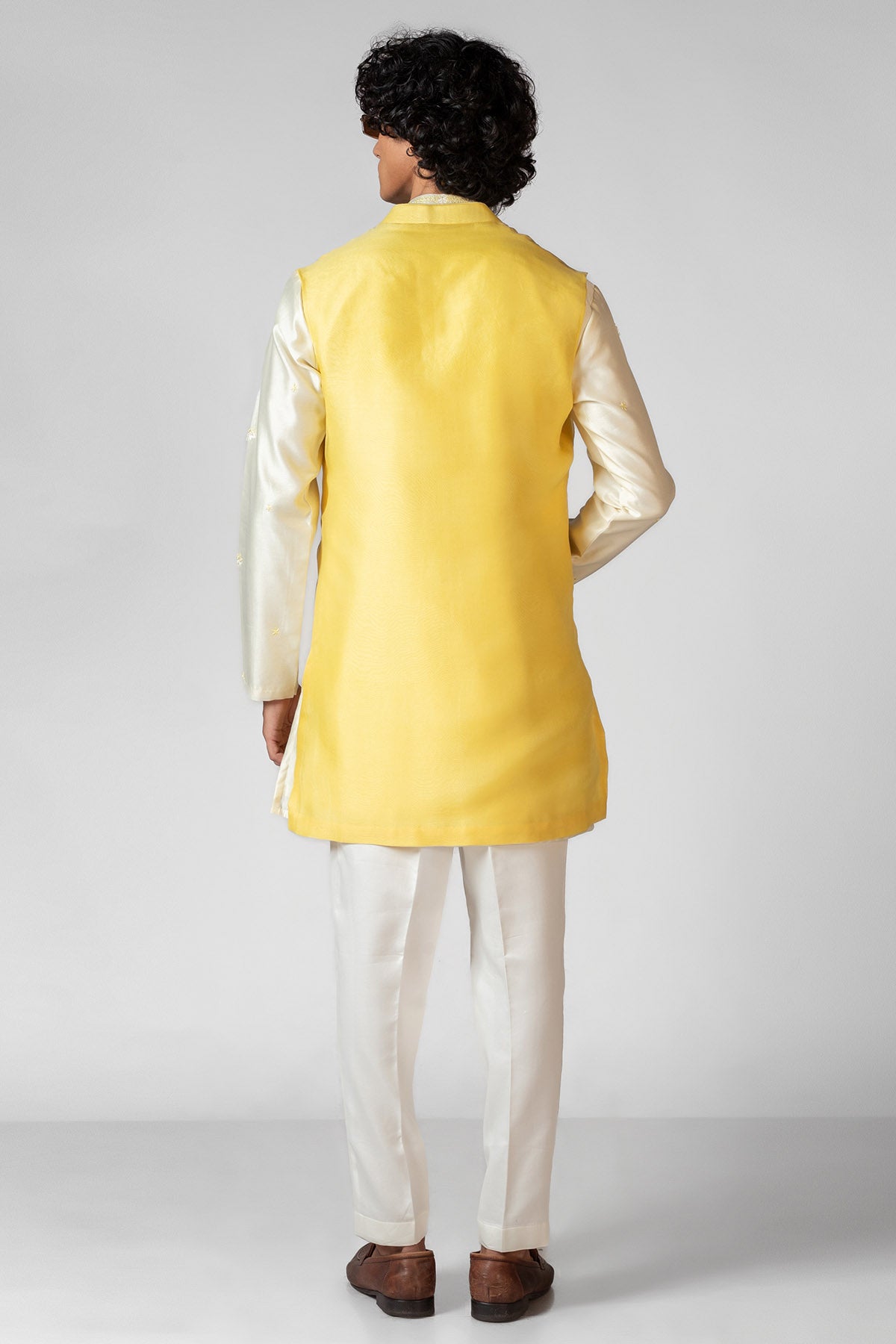 Yellow Applique Work Kurta Set