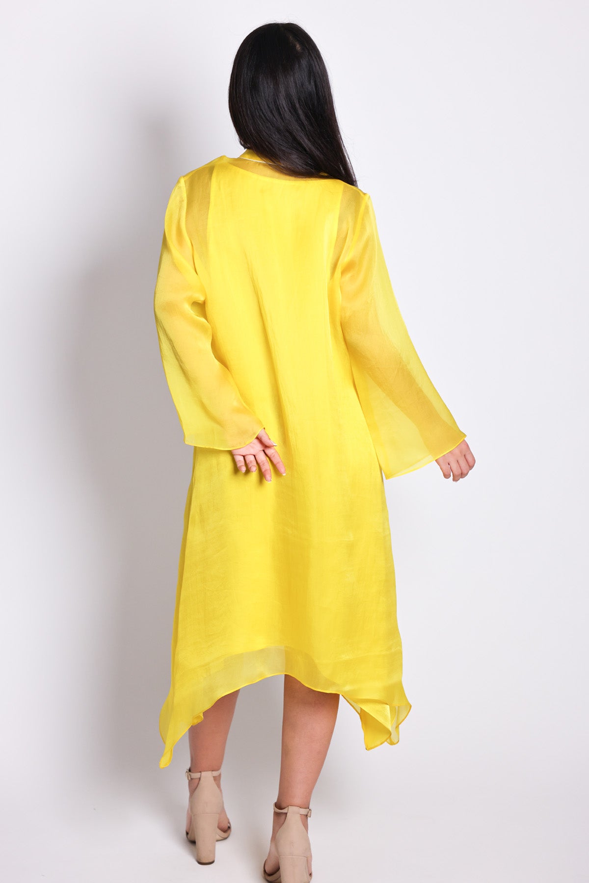 Yellow Asymmetrical Midi Dress