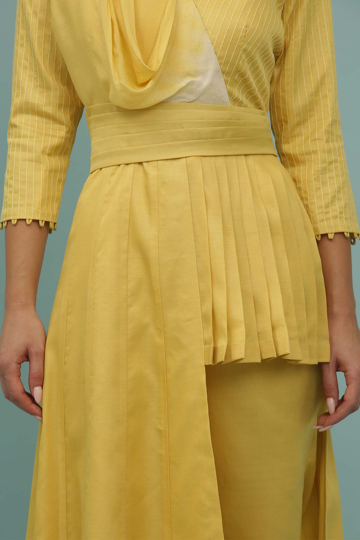 Yellow Asymmetrical Top & Pants