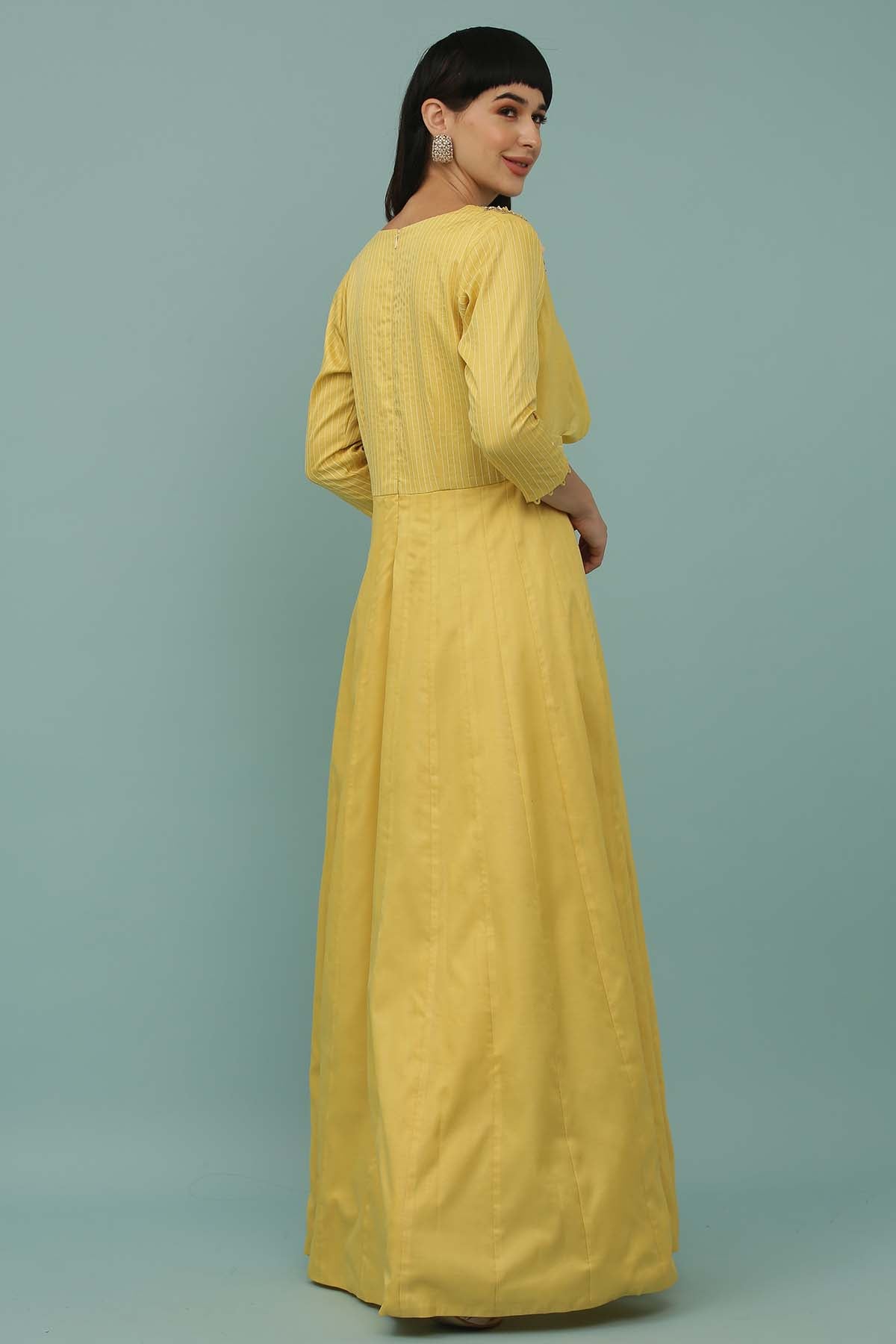 Yellow Asymmetrical Top & Pants