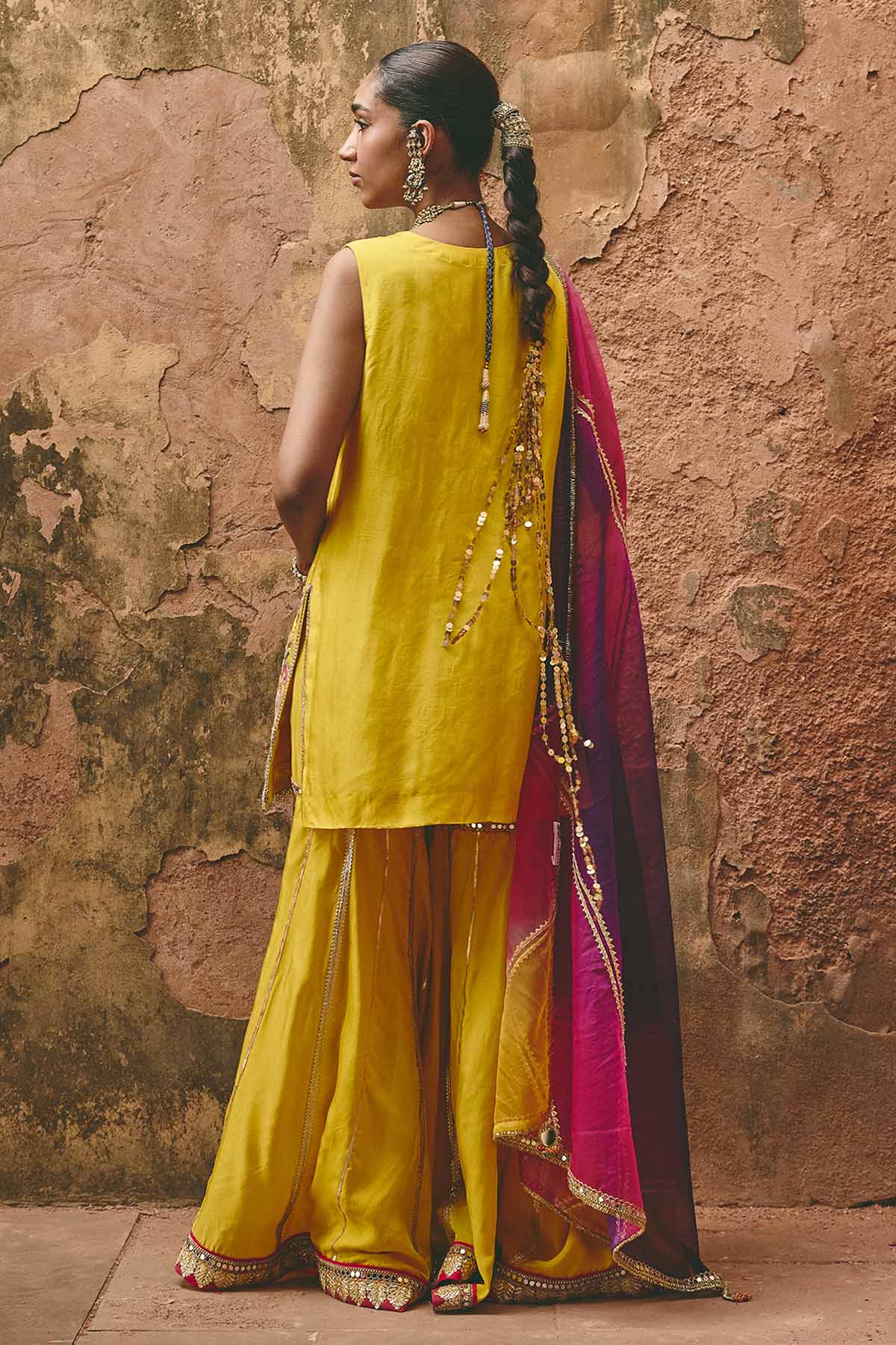 Yellow Bamboo Floral Kurta Set