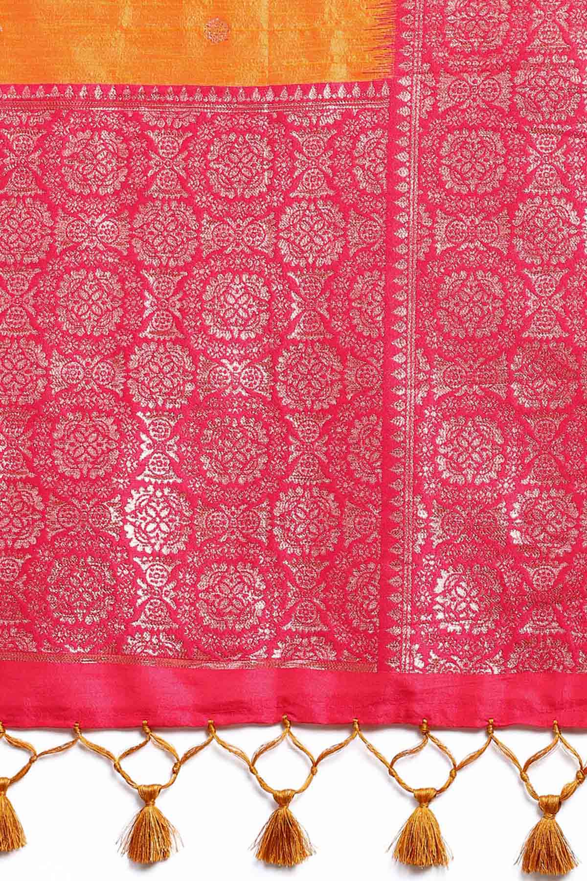 Yellow Banarasi Silk Zari Saree