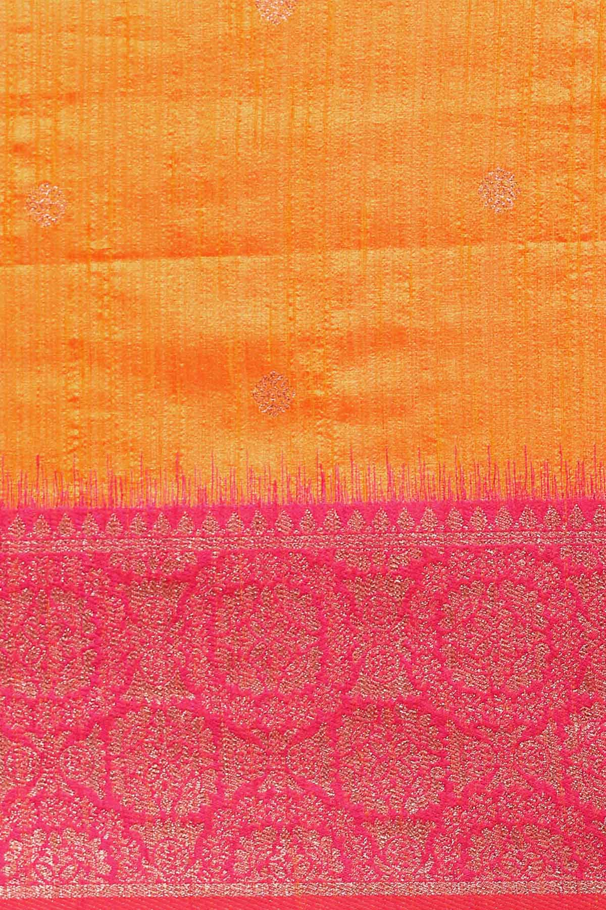 Yellow Banarasi Silk Zari Saree