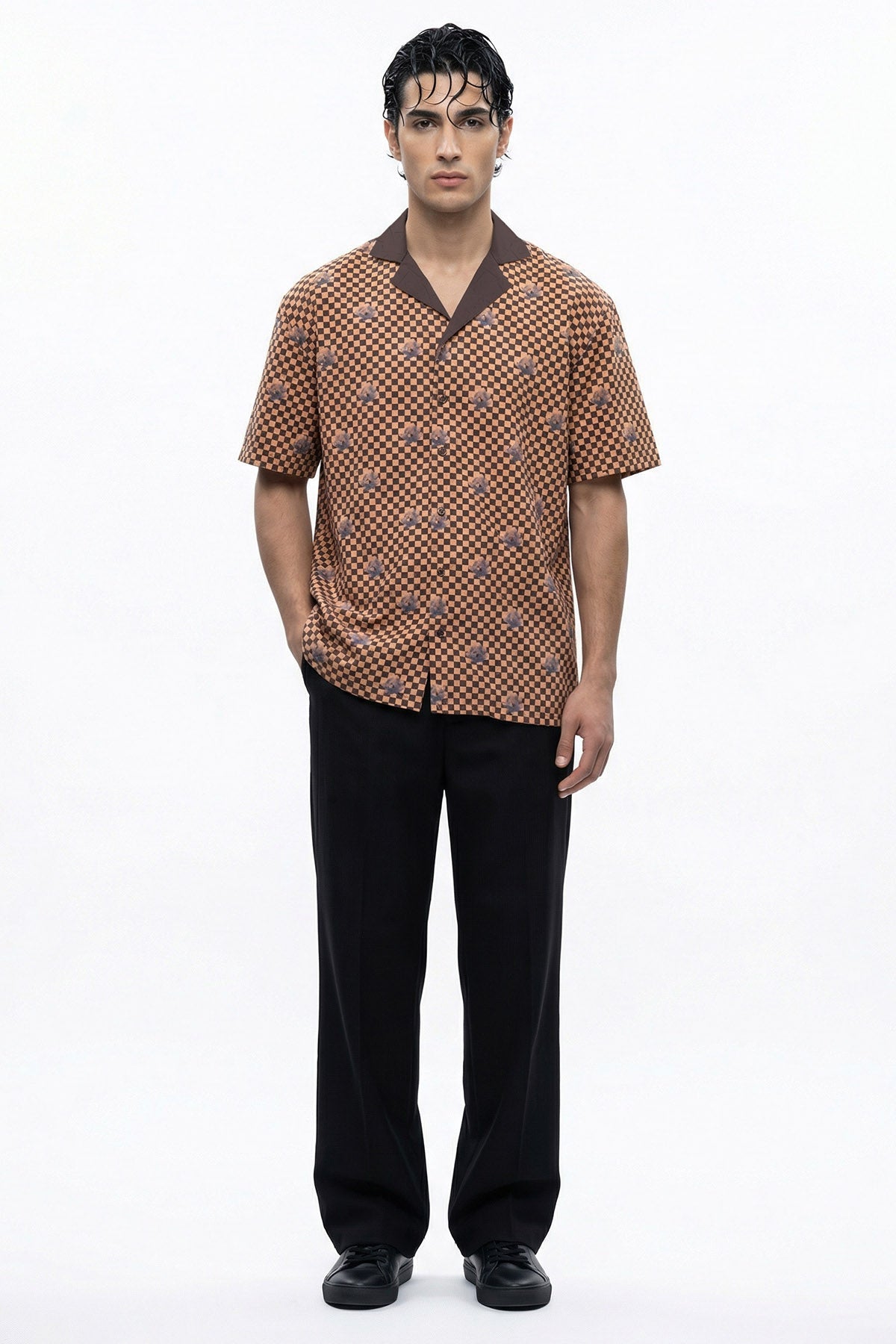Buy Yellow & Brown Detailed Shirt for men by Tezhhomayaa online available at scrollnshops