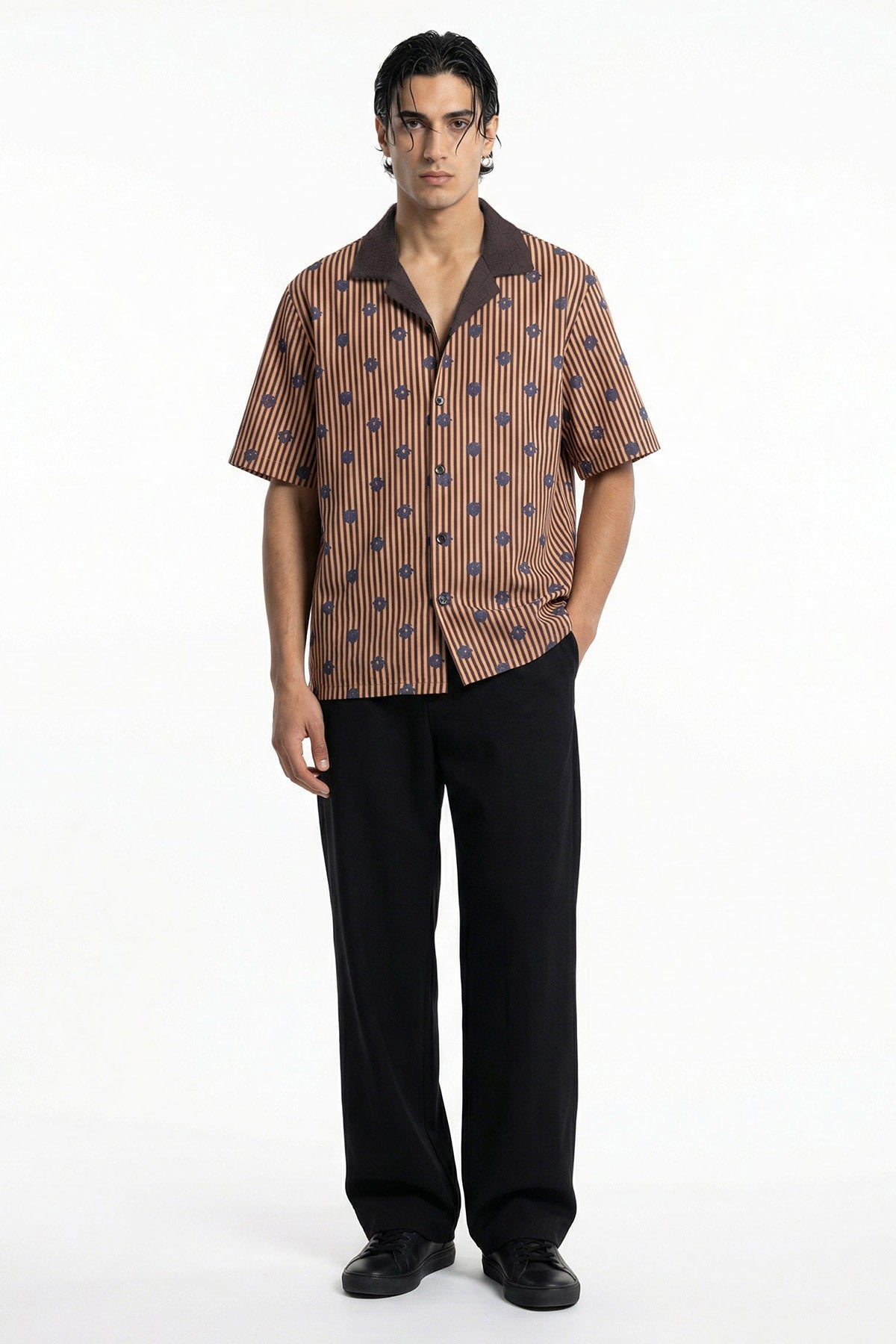 Buy Yellow & Brown Viscose Shirt for men by Tezhhomayaa online available at scrollnshops