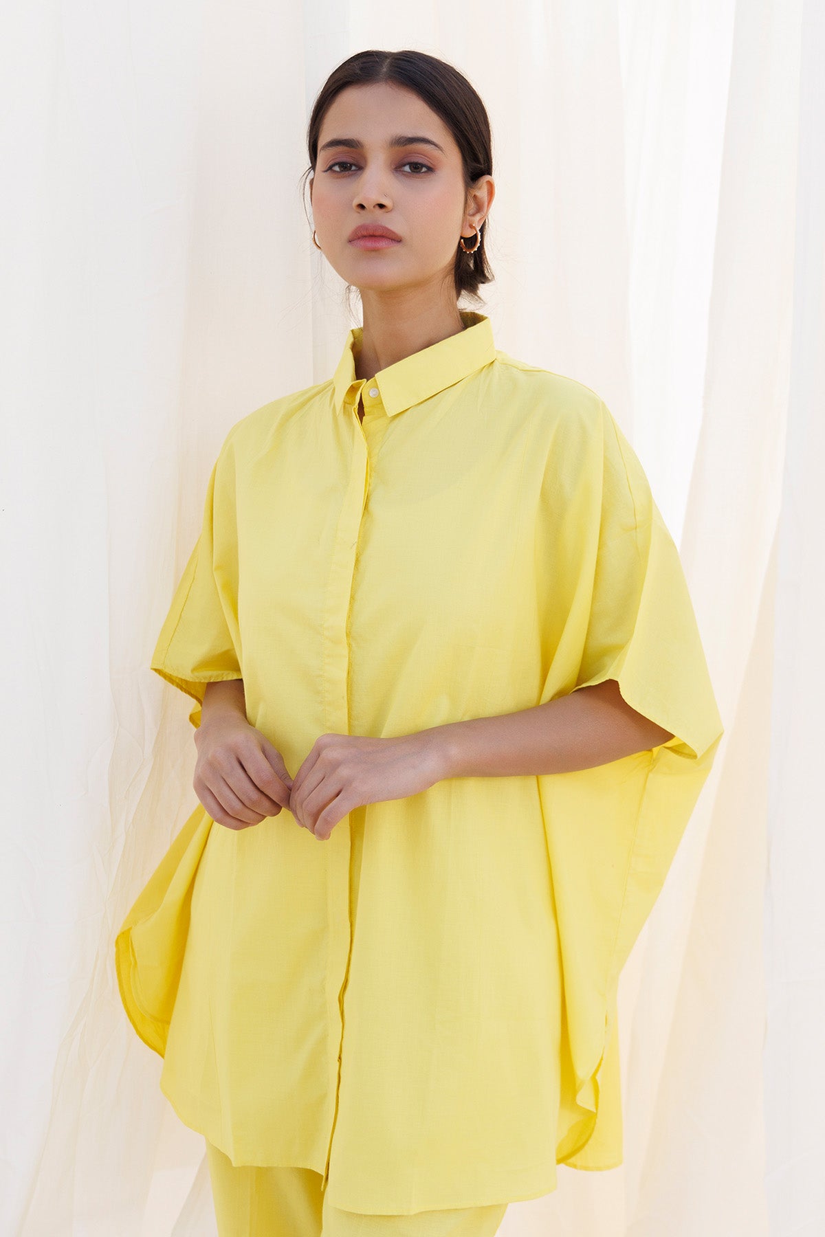 Yellow Cambric Cotton Shirt