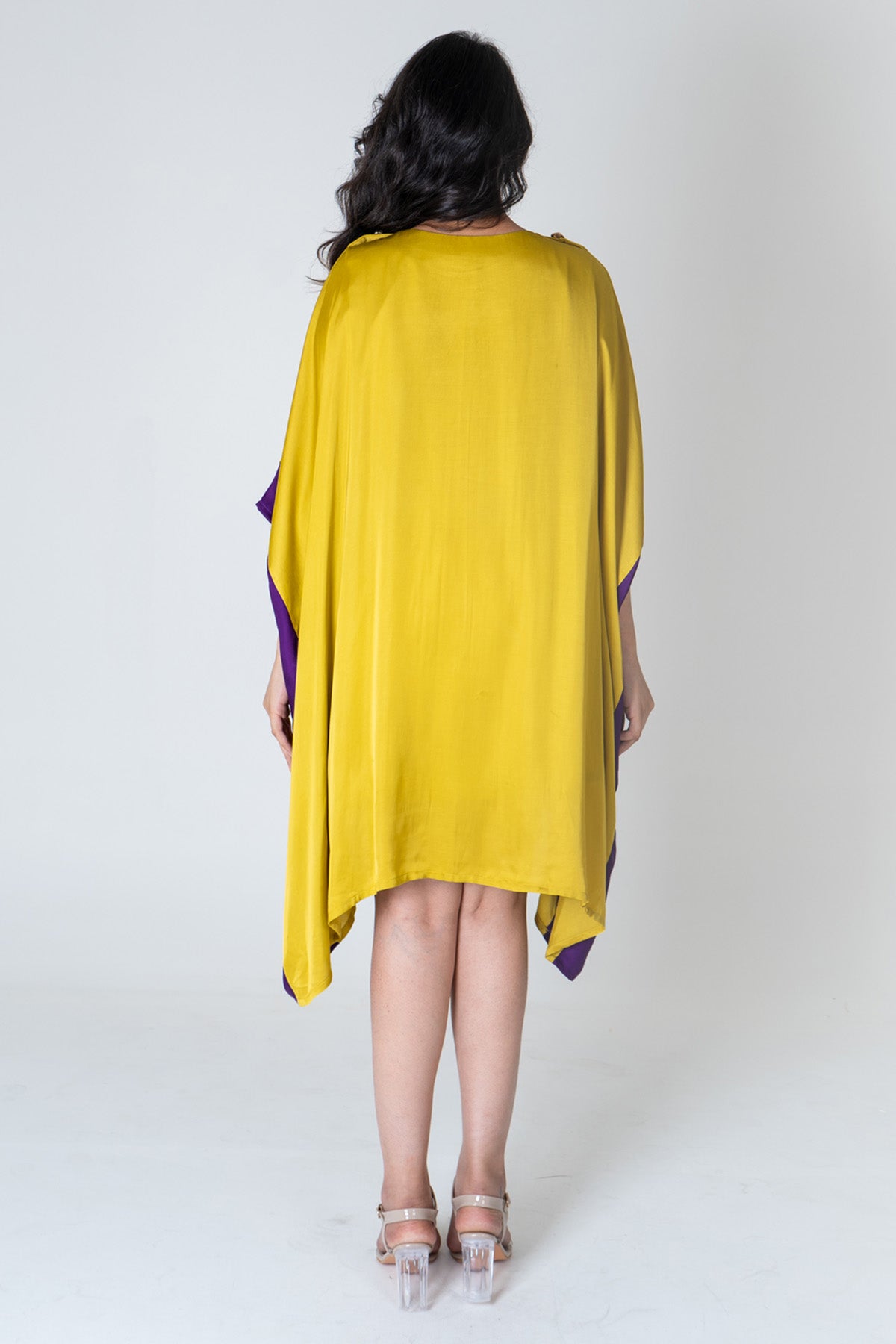 Yellow Colorblock Kaftan Dress