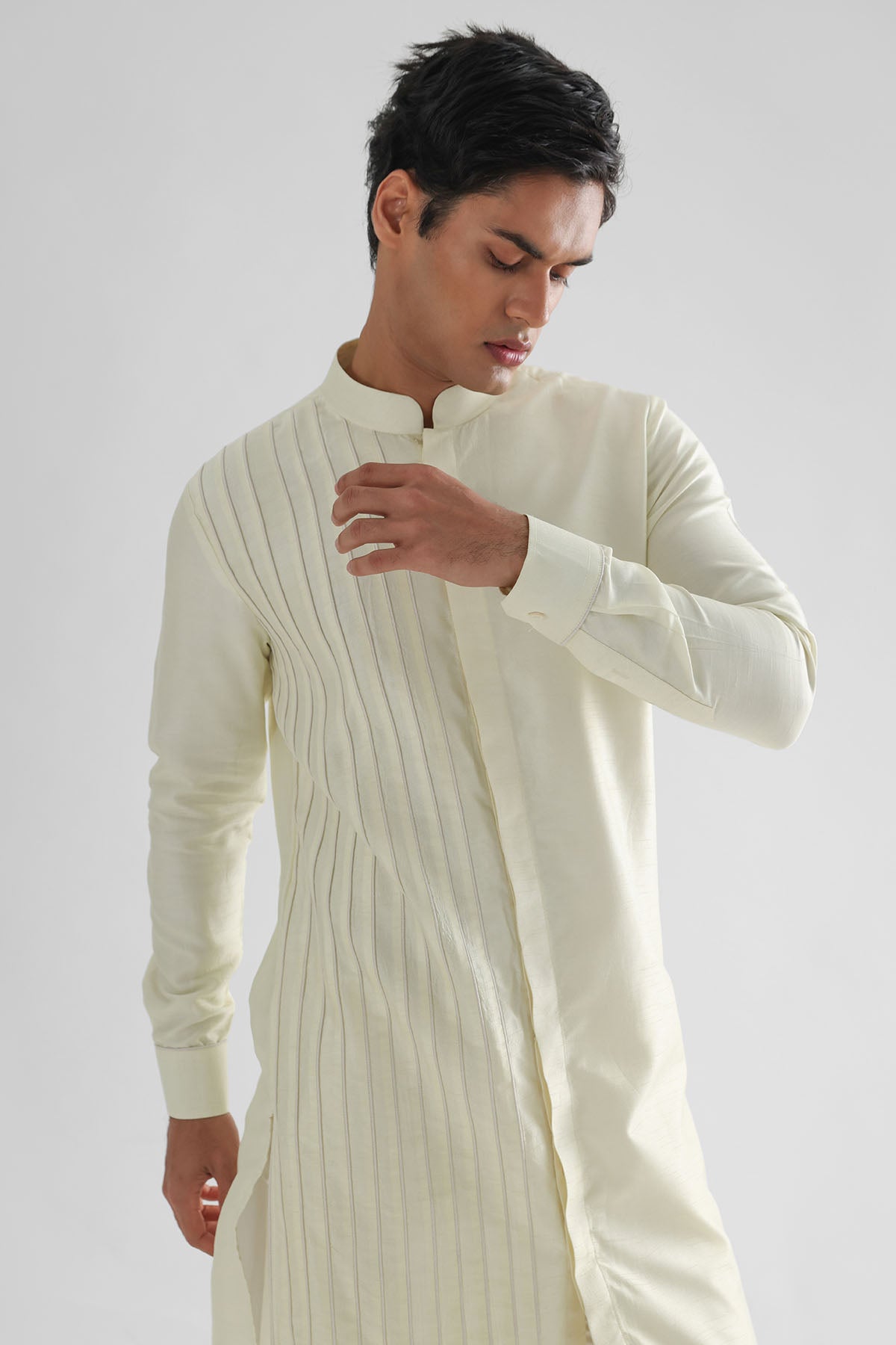 Yellow Cord Detailing Kurta Set