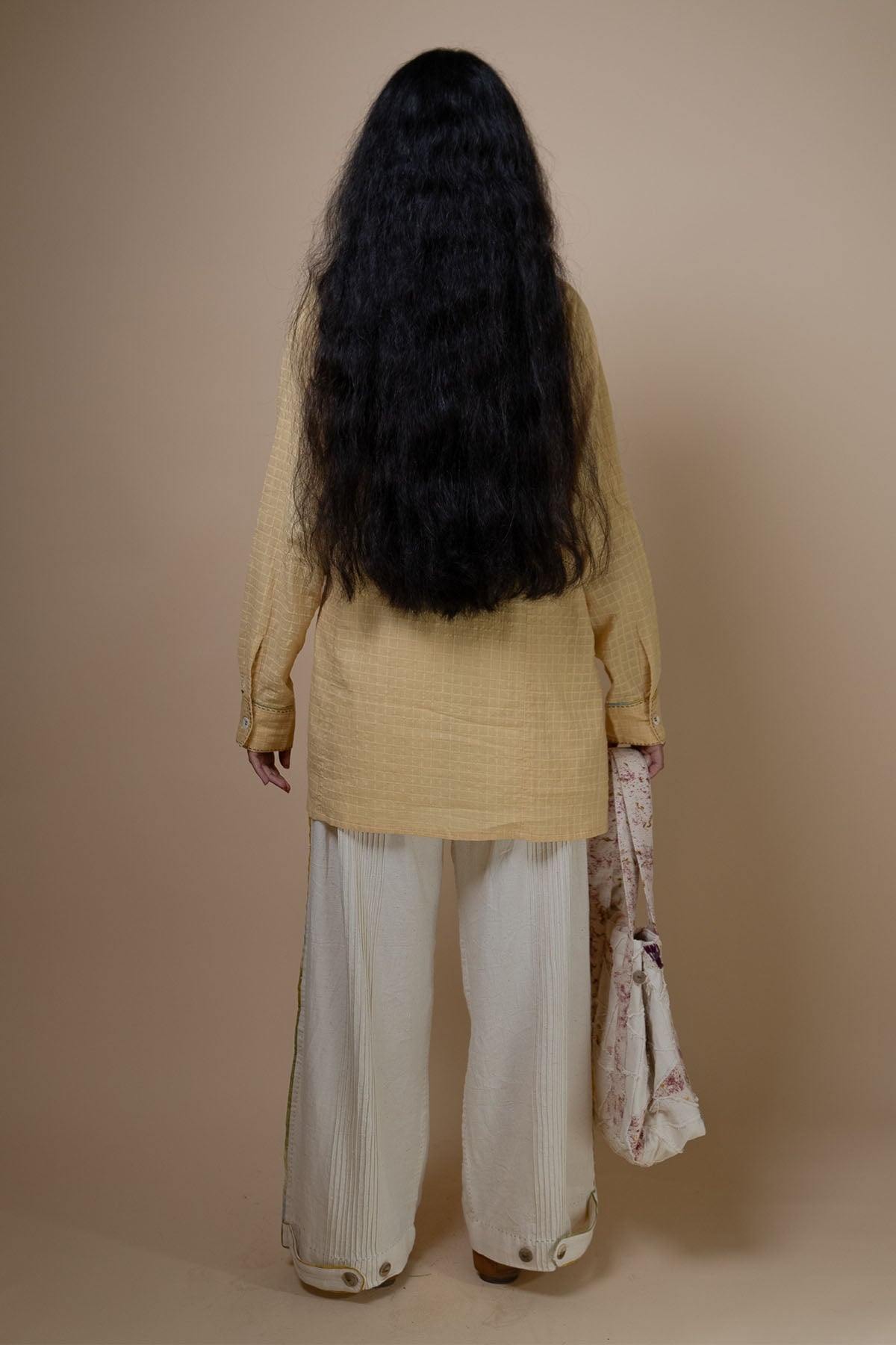 Yellow Cotton Angrakha Shirt