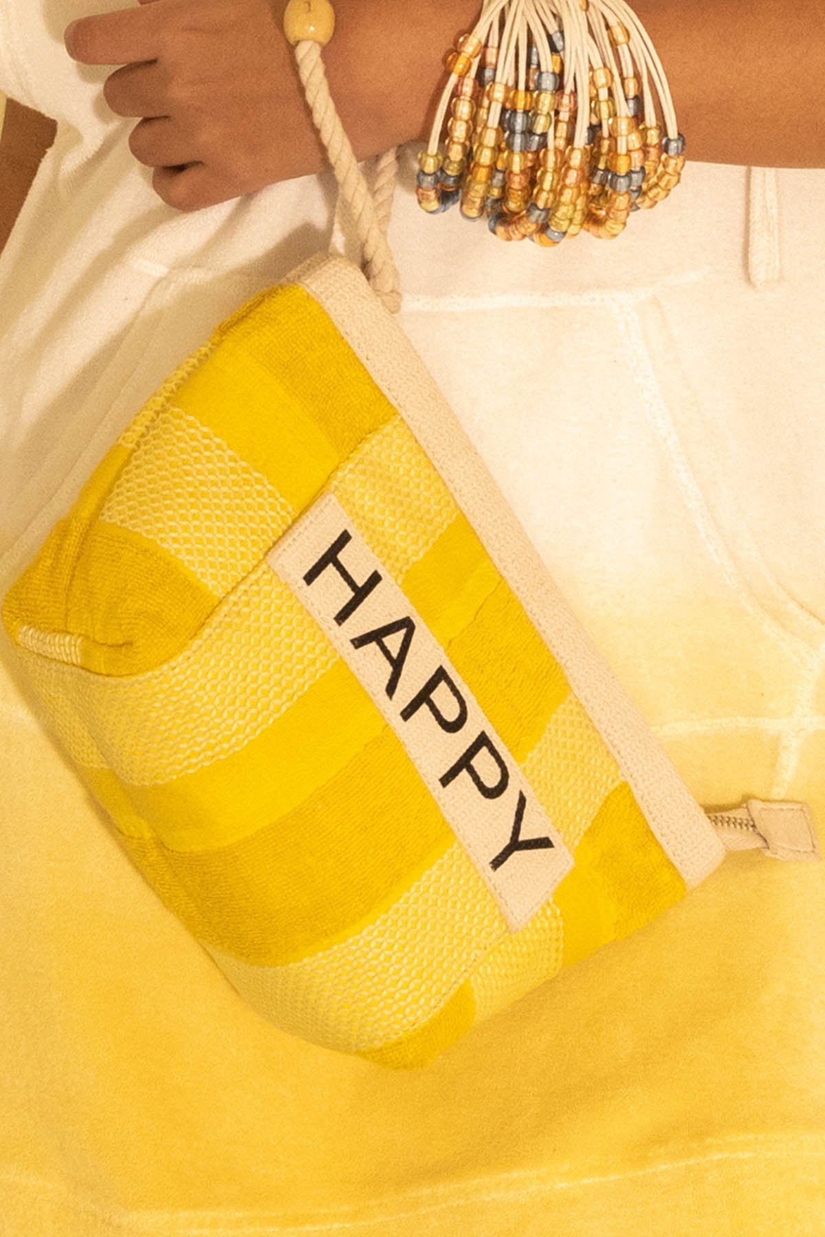 Beachbum Yellow Cotton Checkered Tote Bag Accessories online at ScrollnShops