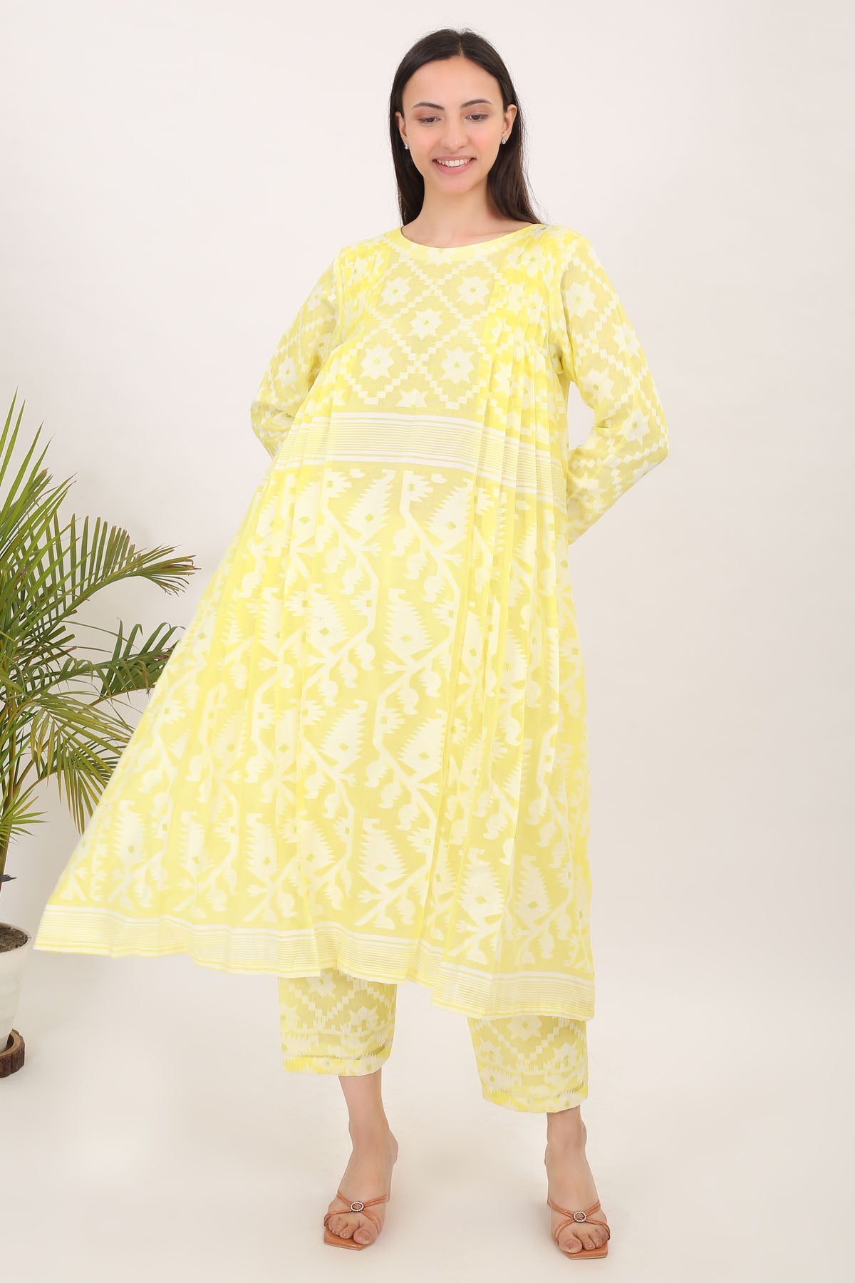 Buy Simply Kitsch Yellow Kurta Set for Women online available at ScrollnShops