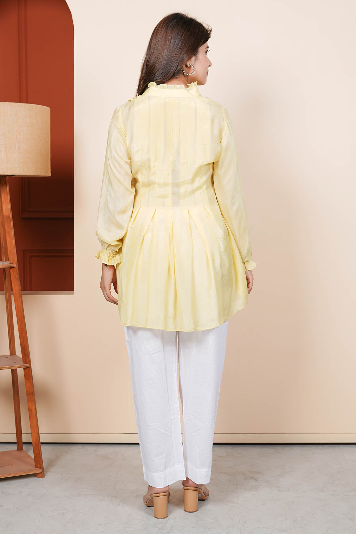 Yellow Cotton Silk Fusion Set