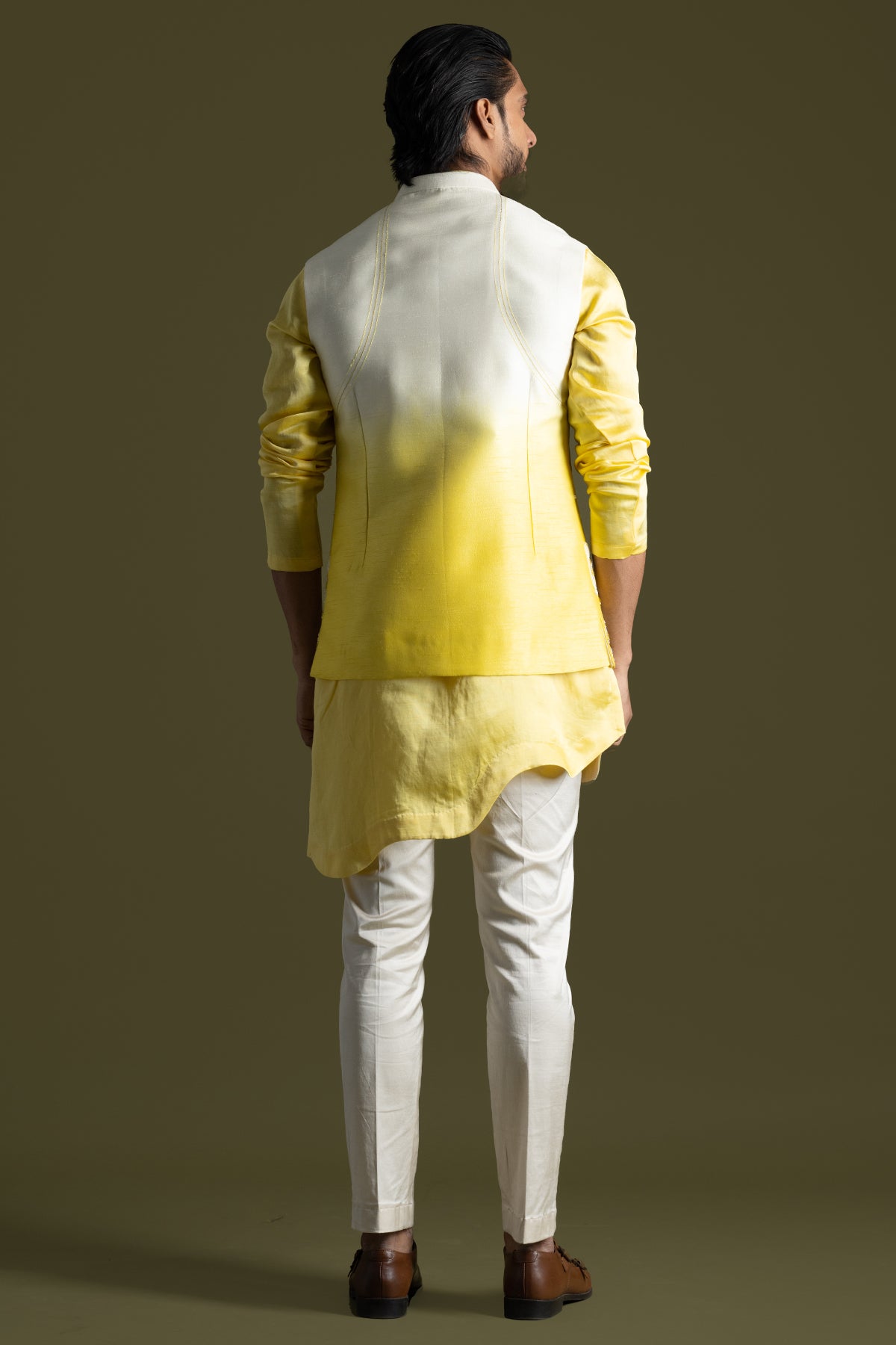 Yellow Cream Shaded Kurta Set