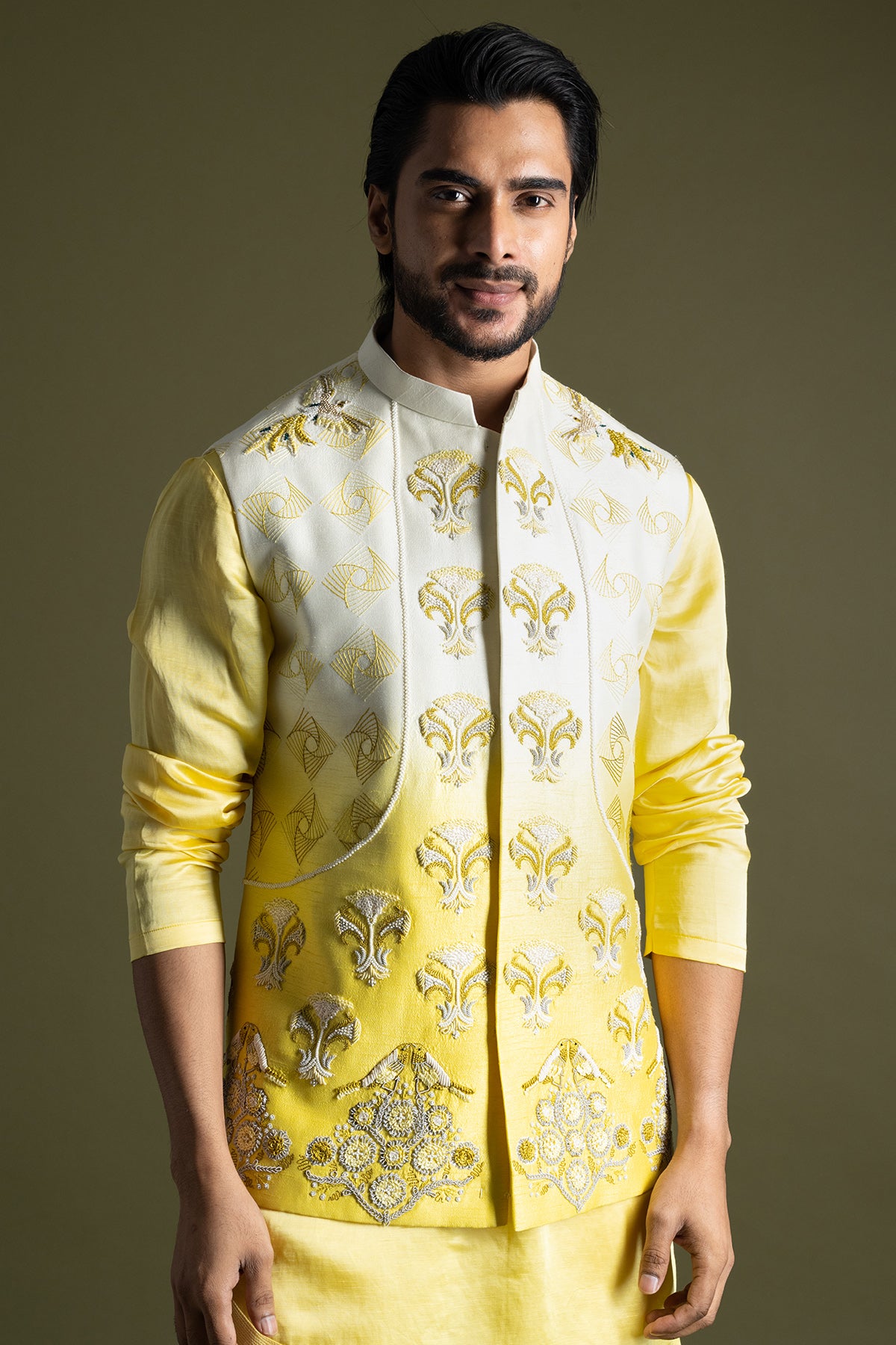 Yellow Cream Shaded Kurta Set