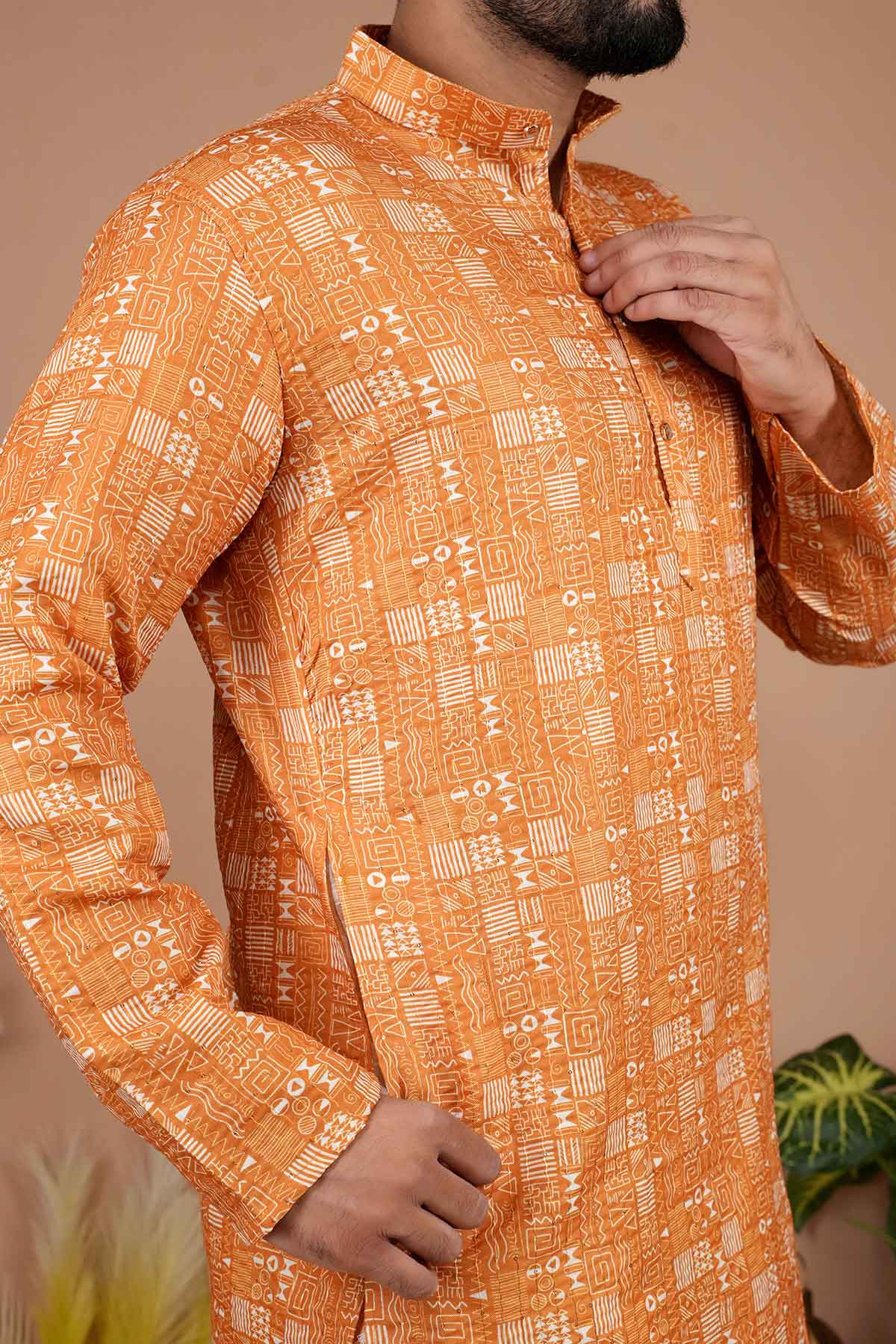 Yellow Crochet Bandhani Kurta