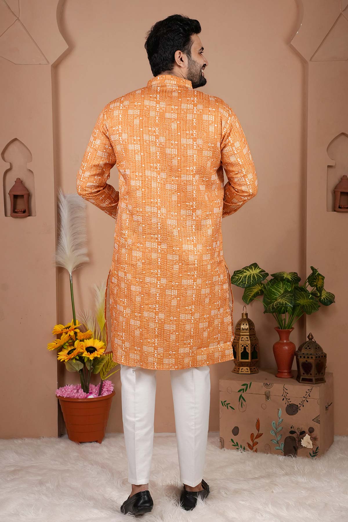 Yellow Crochet Bandhani Kurta