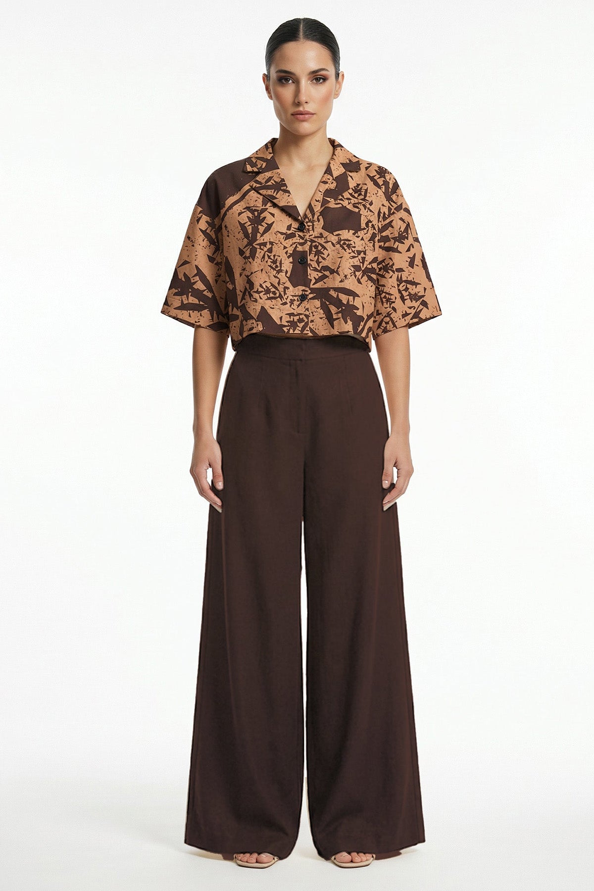 Buy Yellow Cuban Collar Crop Shirt for women by Tezhhomayaa online available at scrollnshops