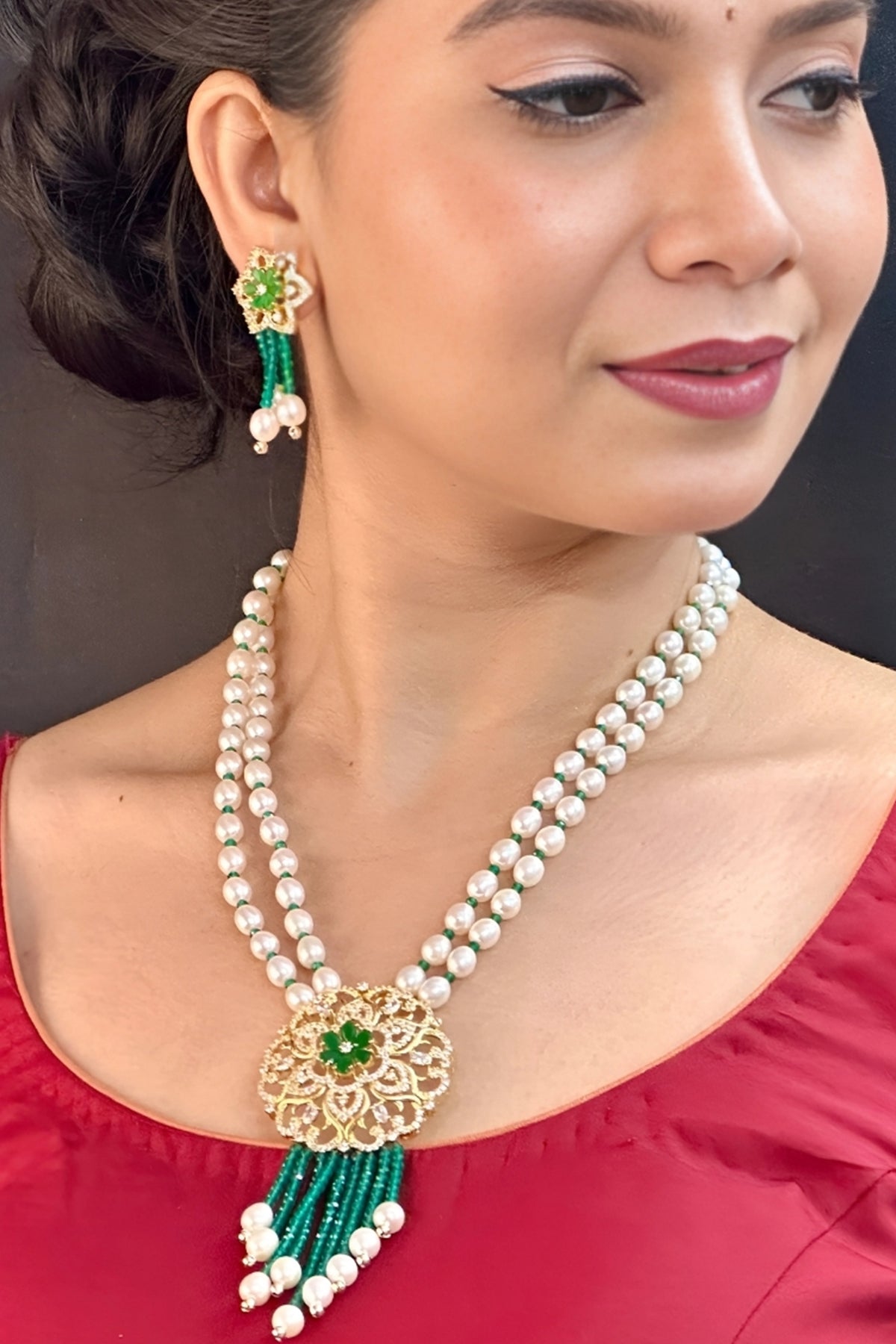 Buy Yellow Cubic Oval Jewellery Set for women by J Pearls online available at scrollnshops