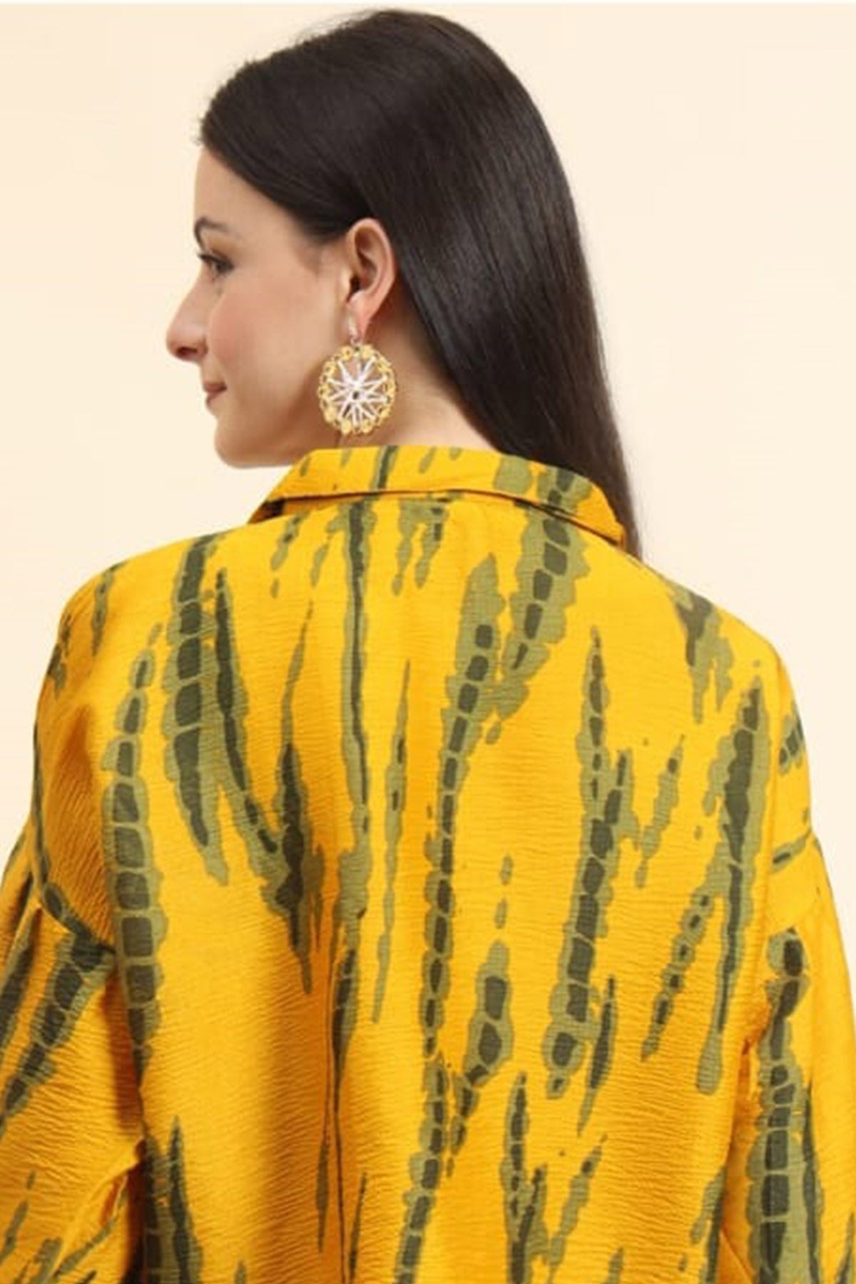 Yellow Delta Print Collar Shirt