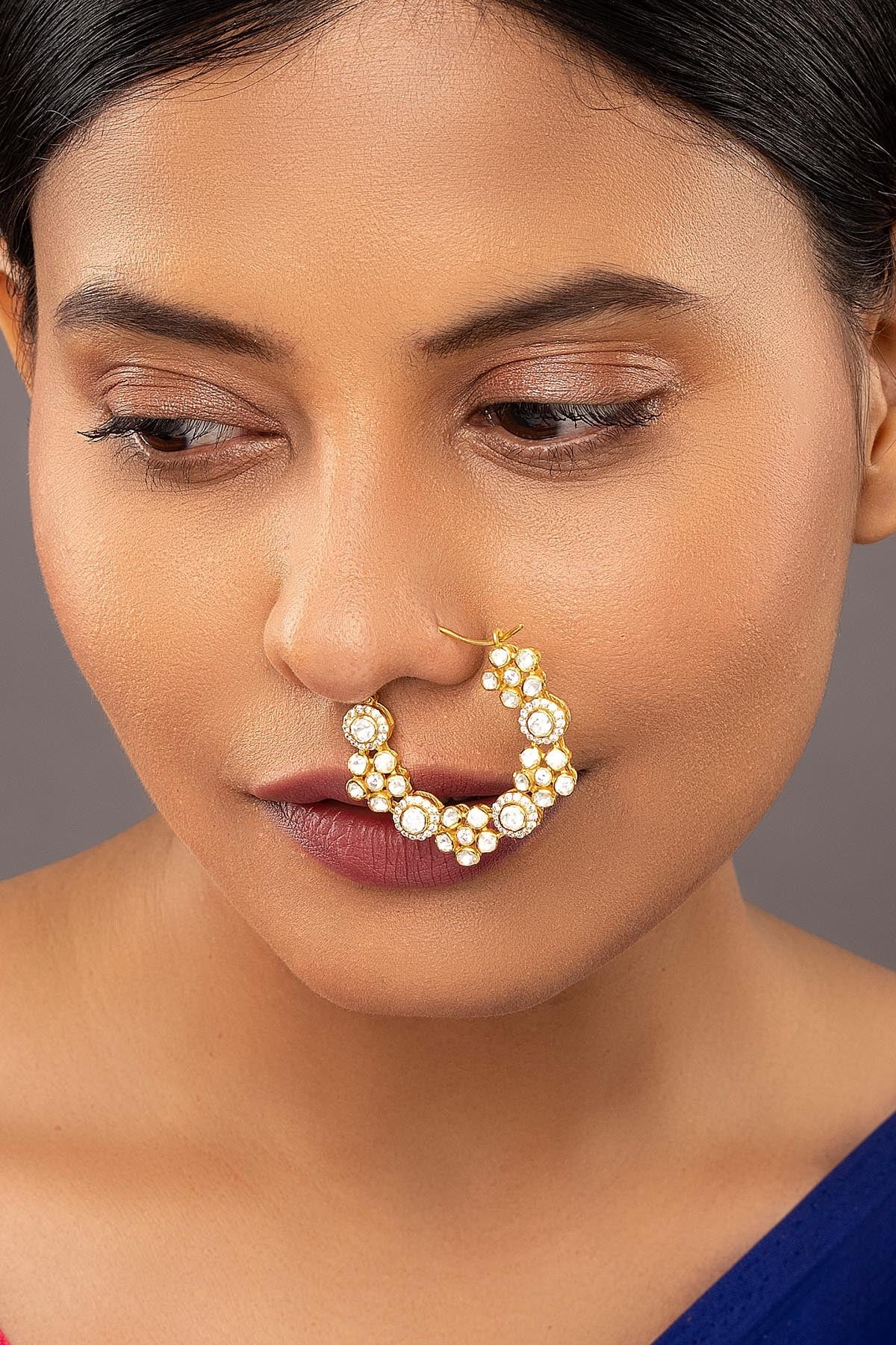 Buy Yellow Diamond flower Nose Ring for women by Sica online available at scrollnshops
