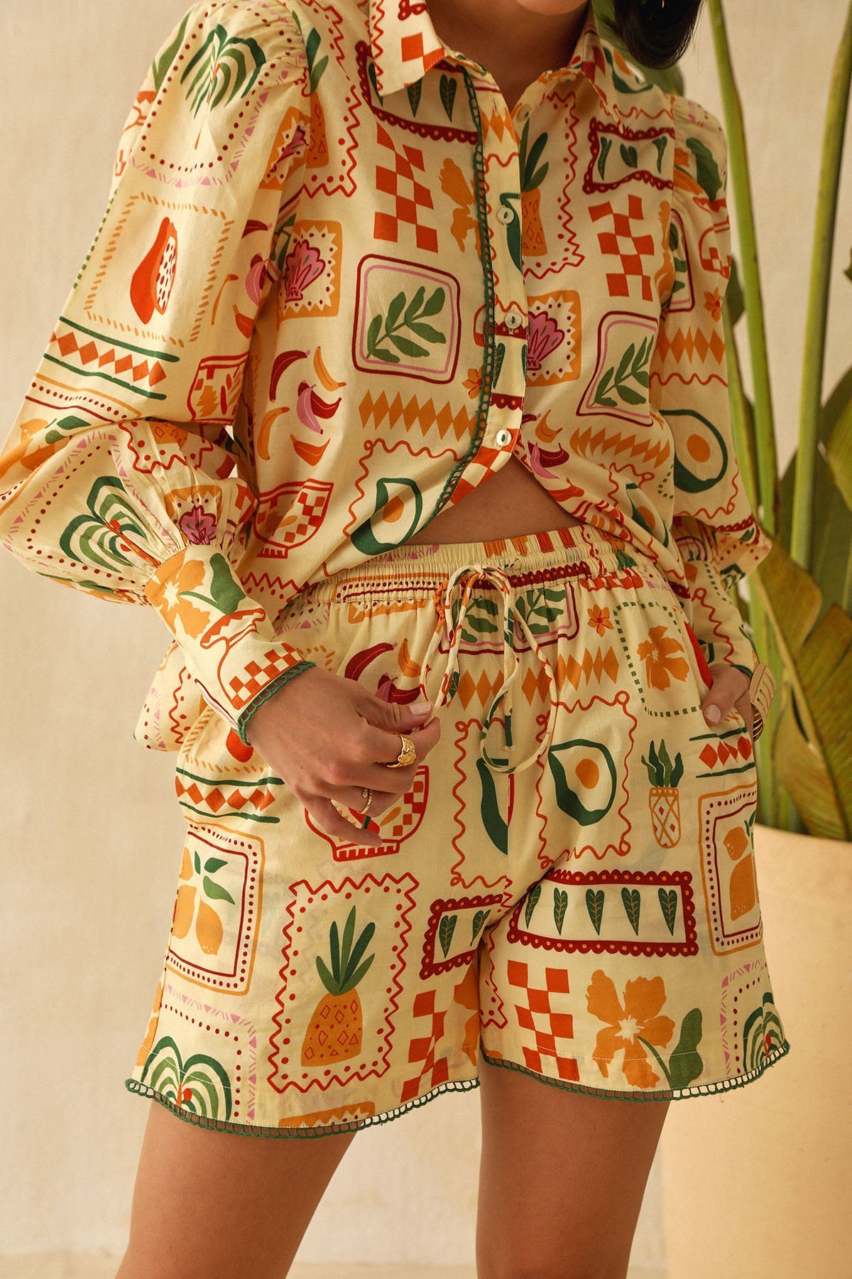 Buy Yellow Digital Fun Print Shorts by Sewtable Clothing for Women online at ScrollnShops