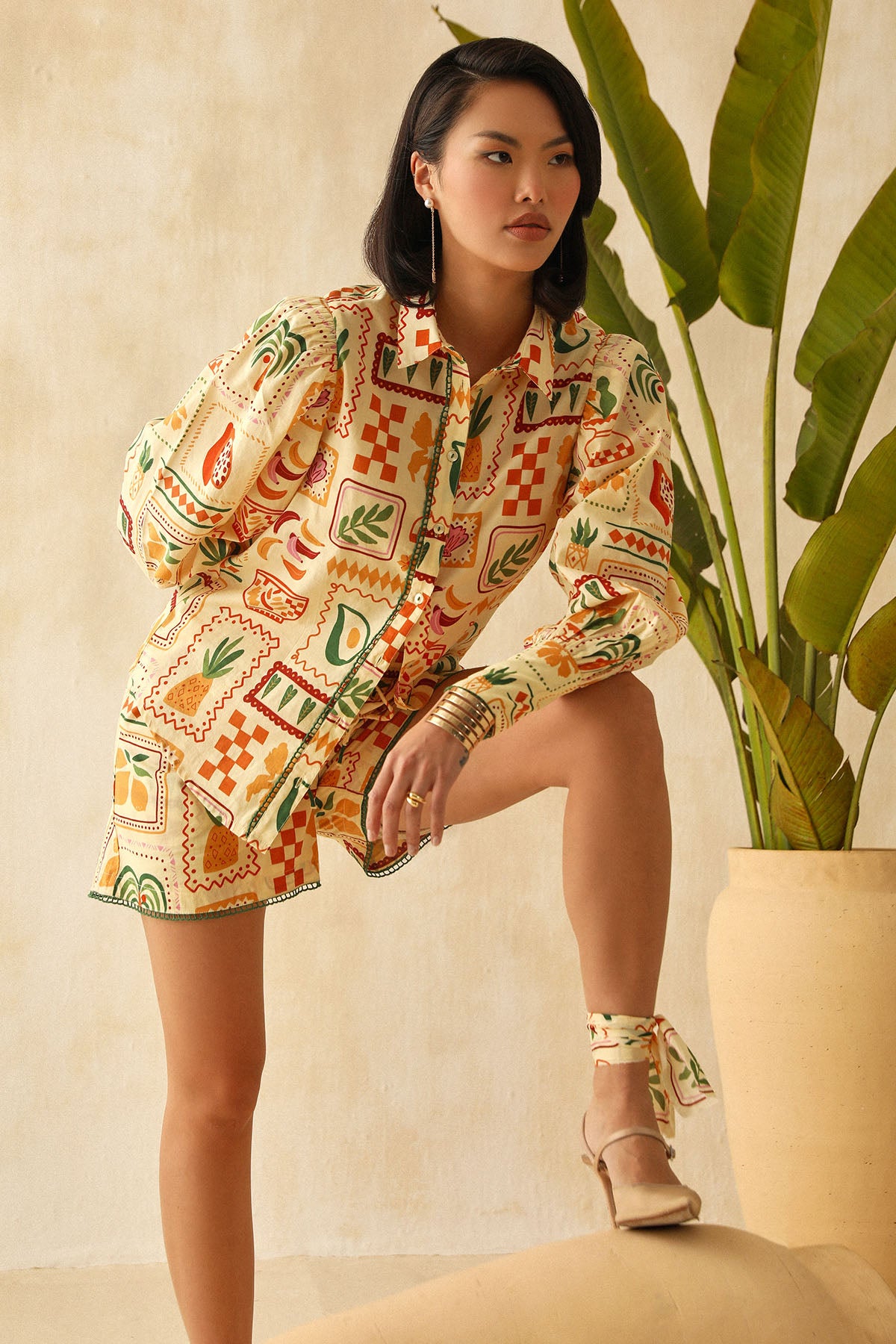 Yellow Digital Fun Printed Shirt