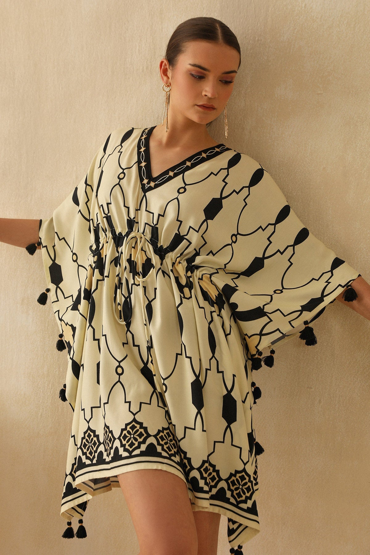 Buy Yellow Digital Printed Kaftan by Sewtable Clothing for Women online at ScrollnShops
