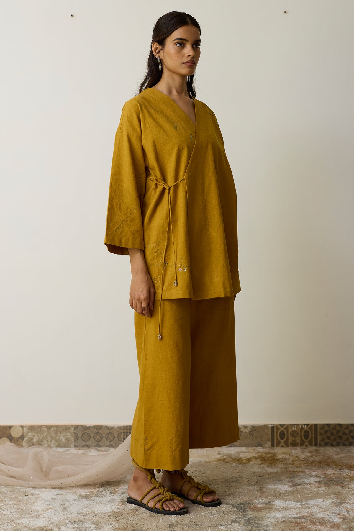 Yellow Dori & Dabka Kurta Set