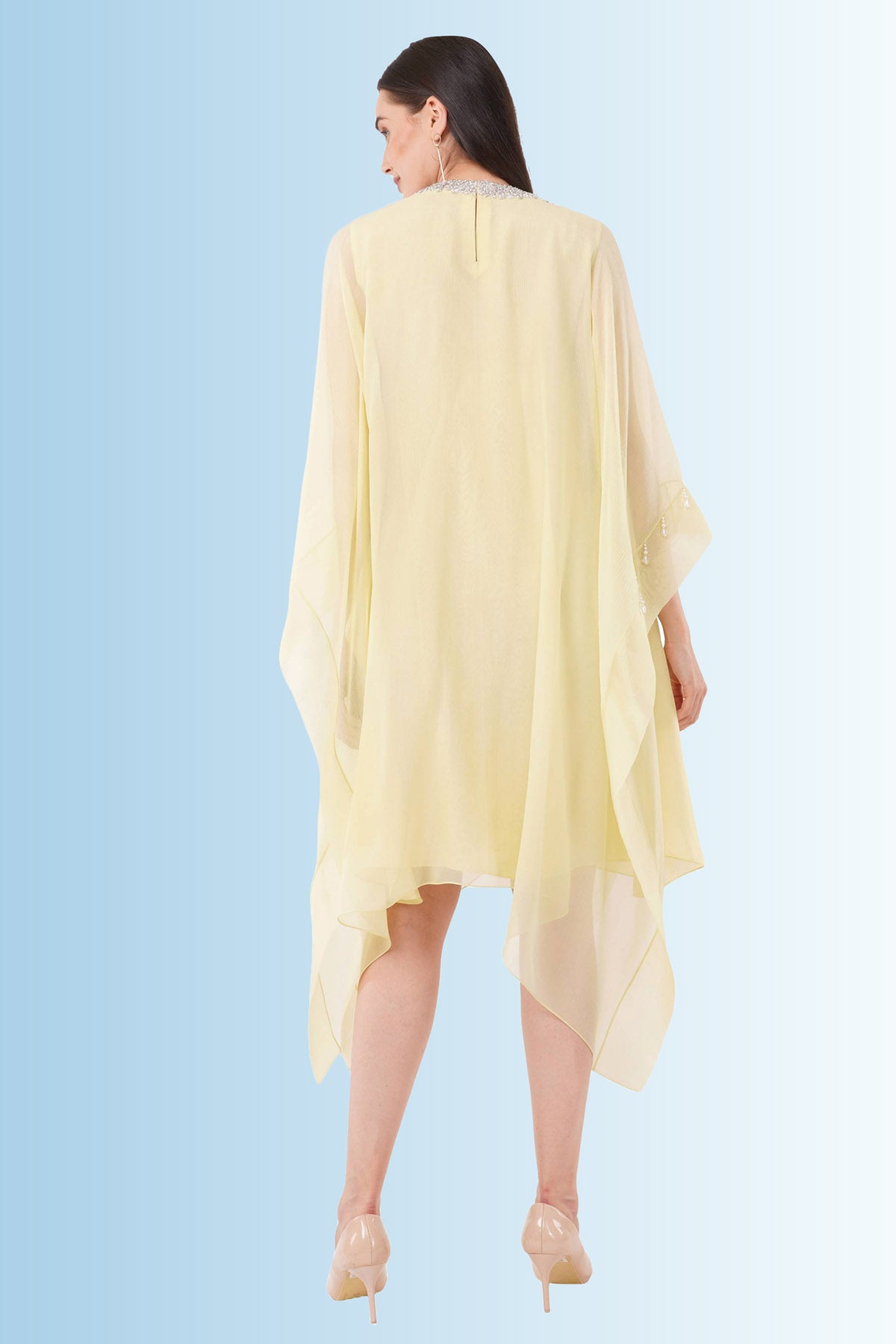 Yellow Embroidered Breezy Kaftan