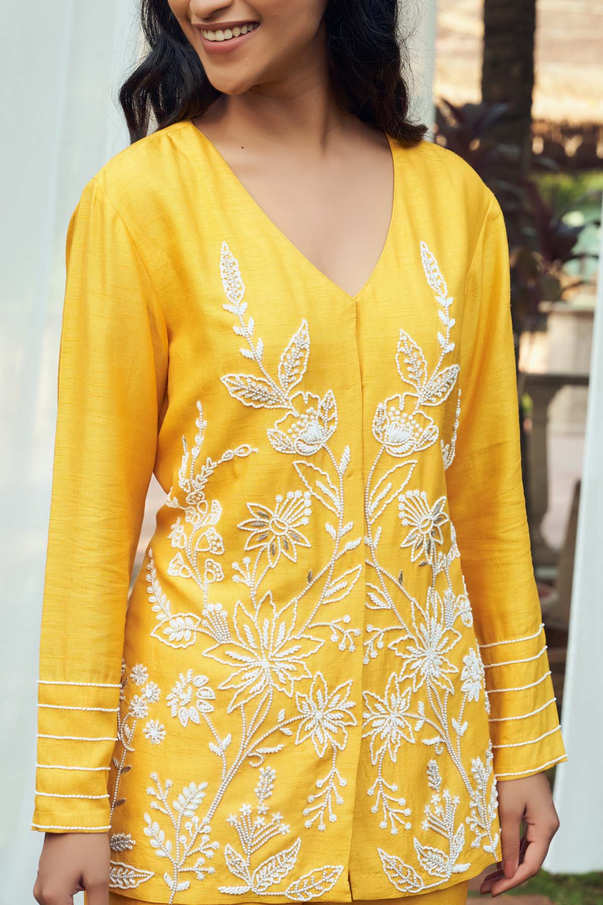 Yellow Embroidered Co-ord Set