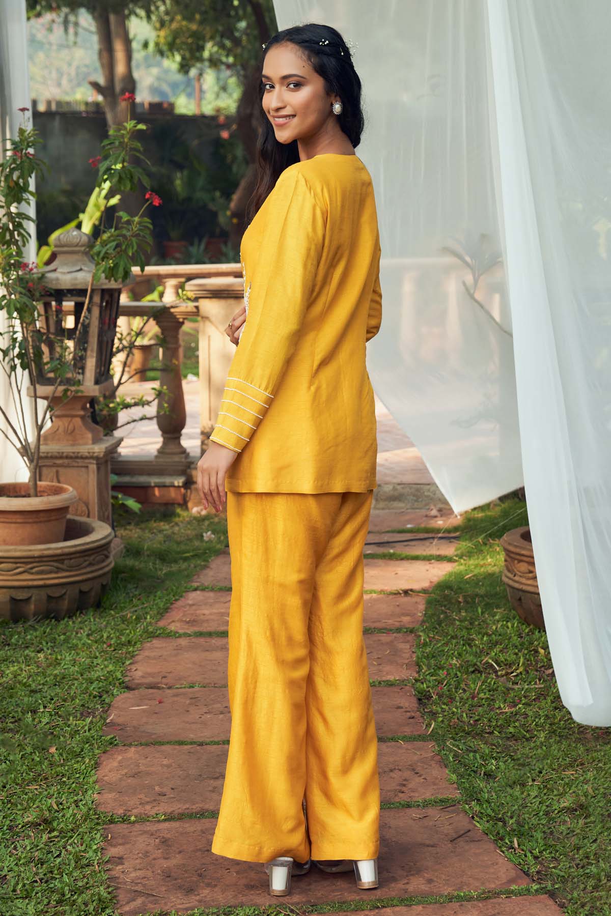 Yellow Embroidered Co-ord Set