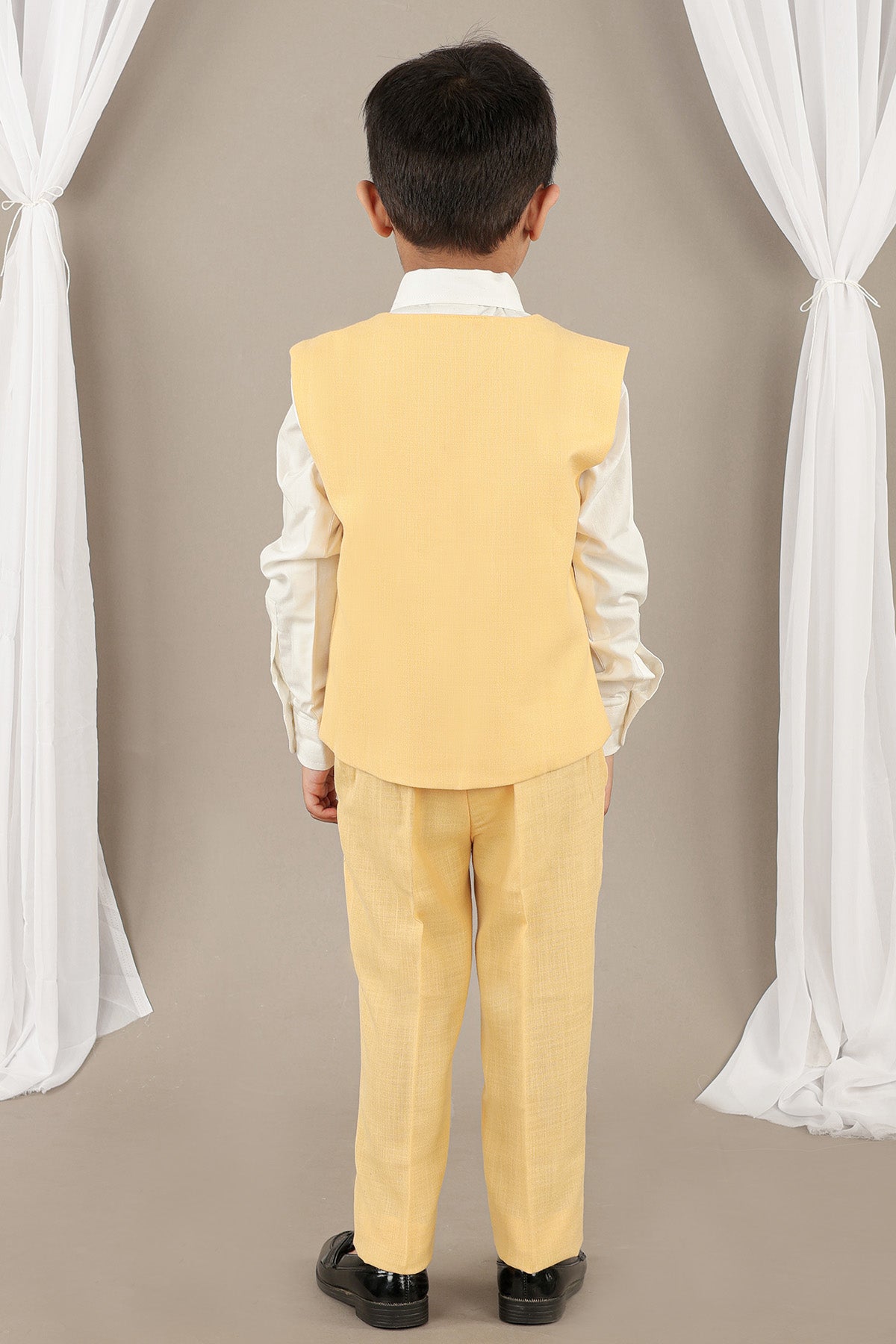 Yellow Embroidered Coat Set