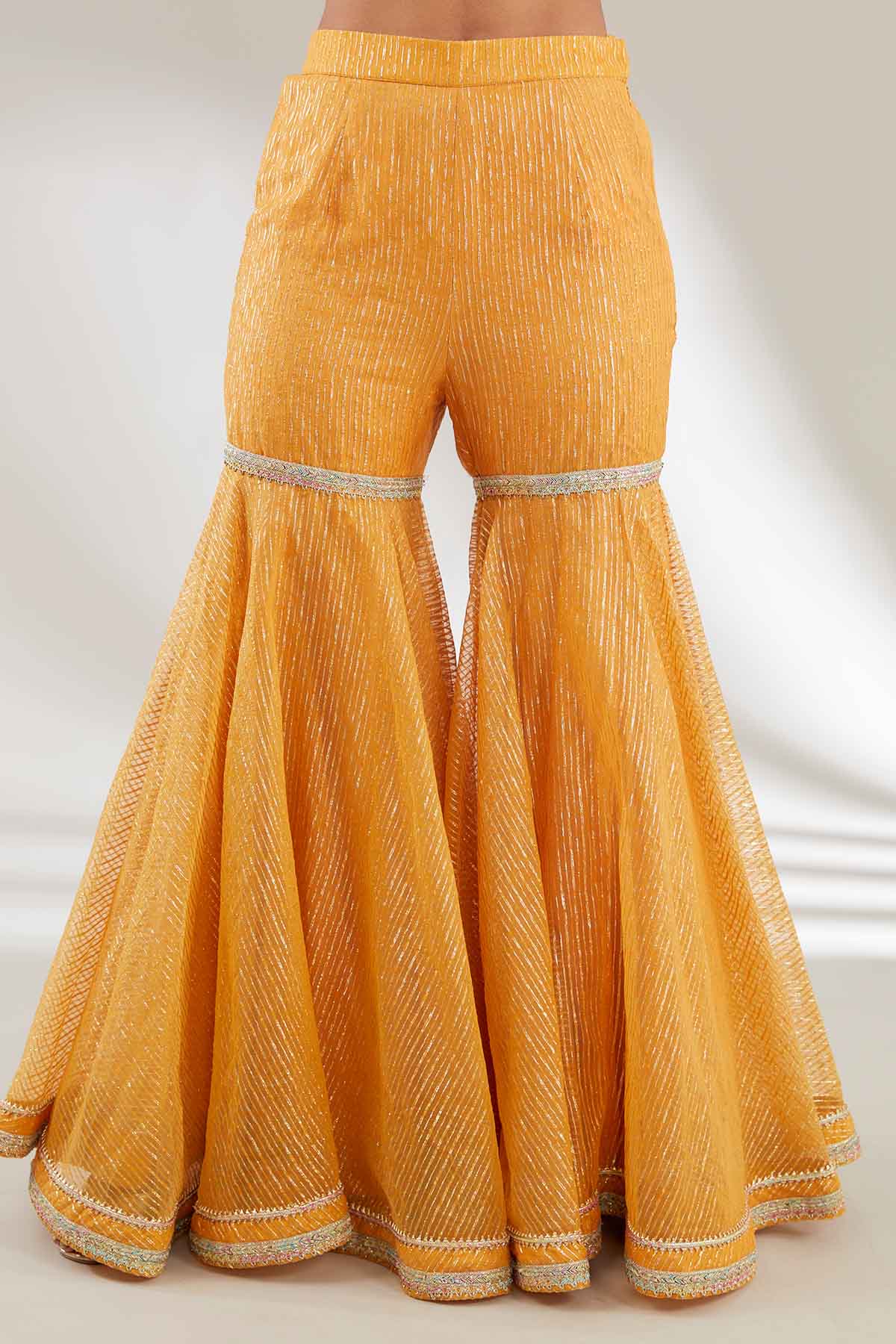 Yellow Embroidered Garara Set