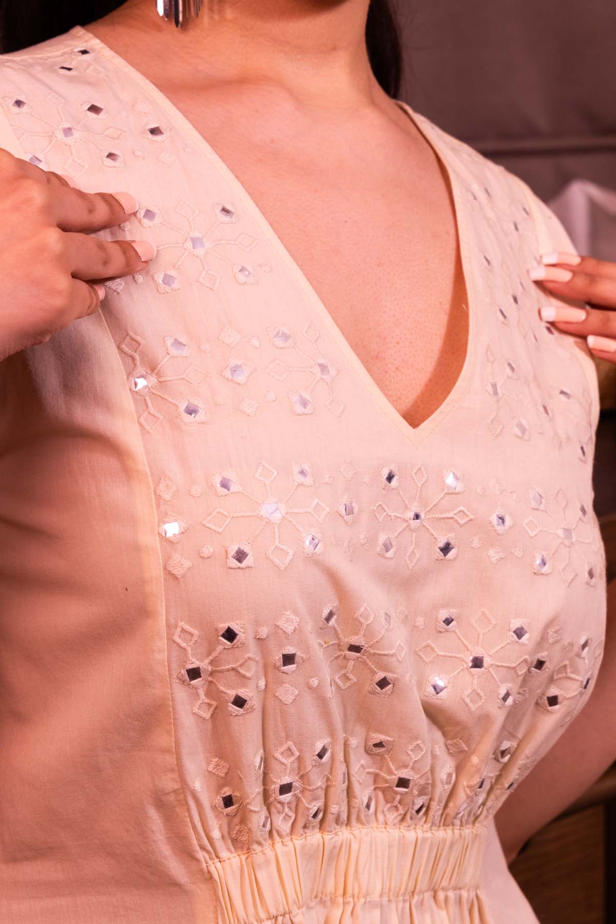 Yellow Embroidered Midi Dress