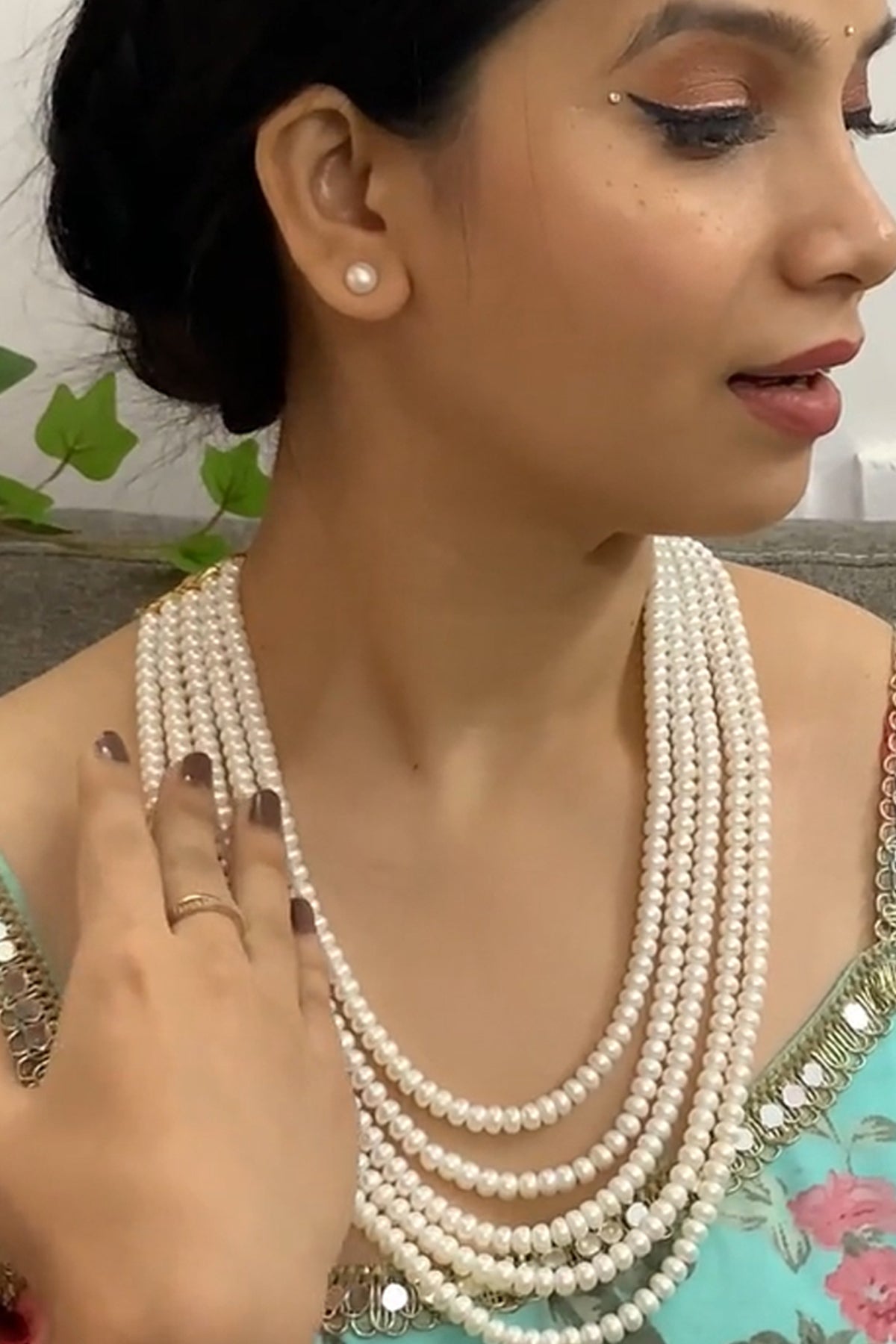 Buy Yellow Five Line Jewellery Set for women by J Pearls online available at scrollnshops