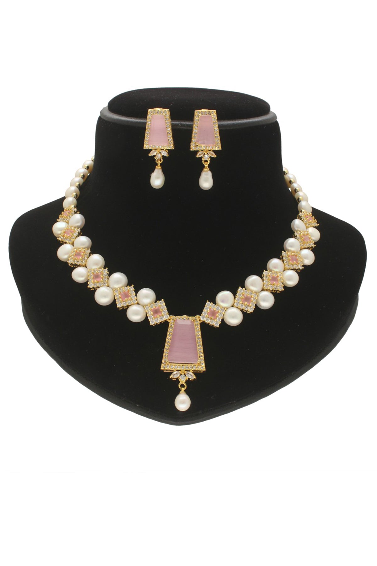 Yellow Flat Pearl Jewellery Set