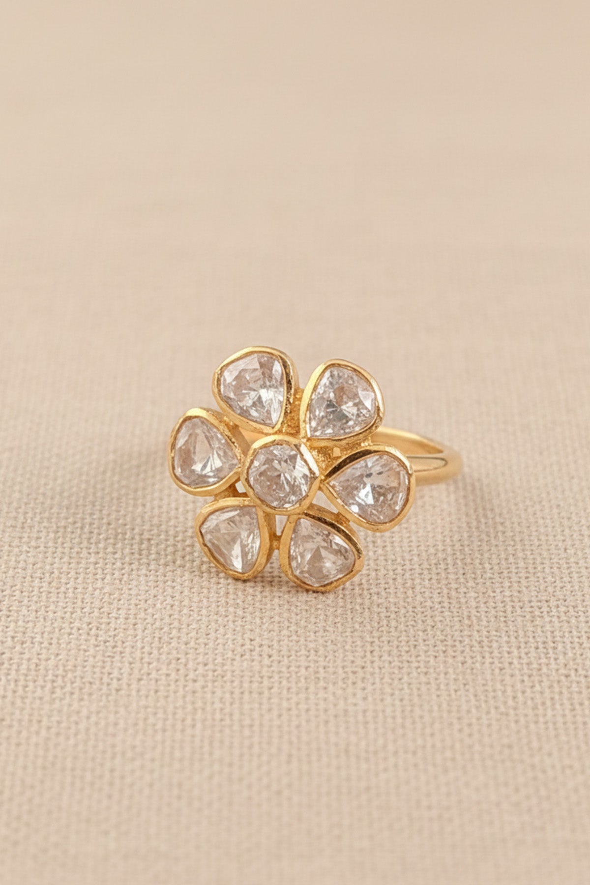Yellow Flower 925 Silver Ring