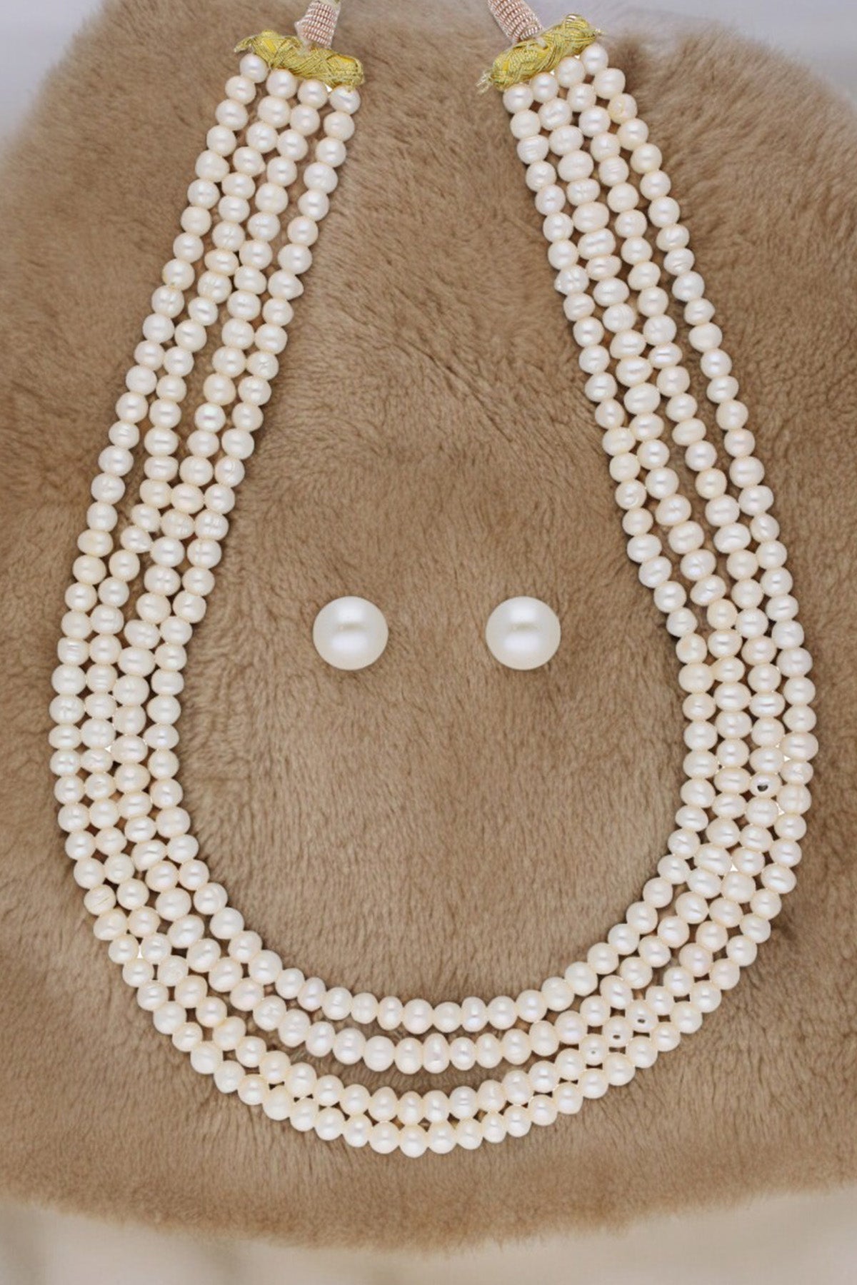 Buy Yellow Four Line Jewellery Set for women by J Pearls online available at scrollnshops